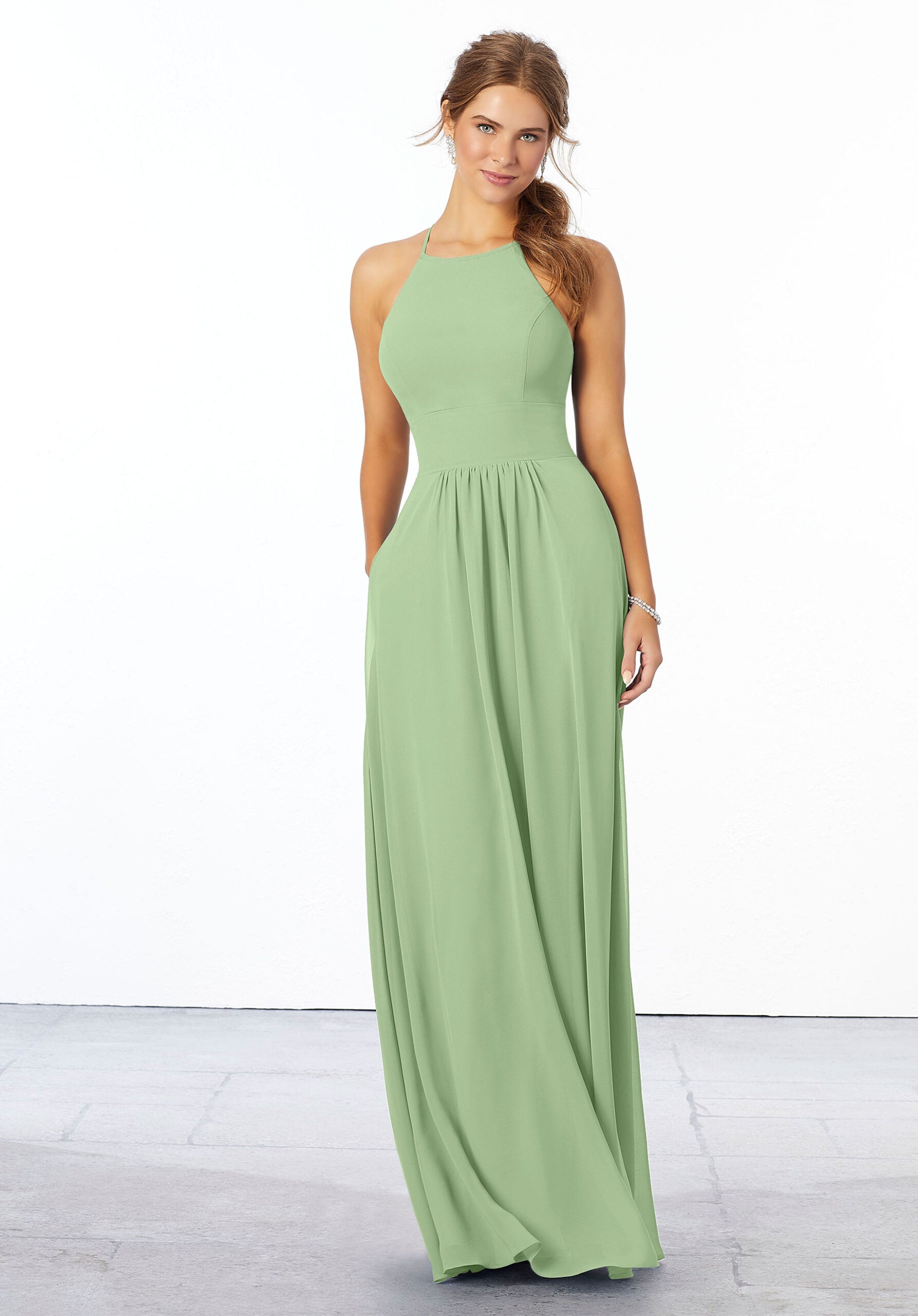 Formal Dresses Formal A Line Long Dress MGNY Madeline Gardner New York 21666 Sage