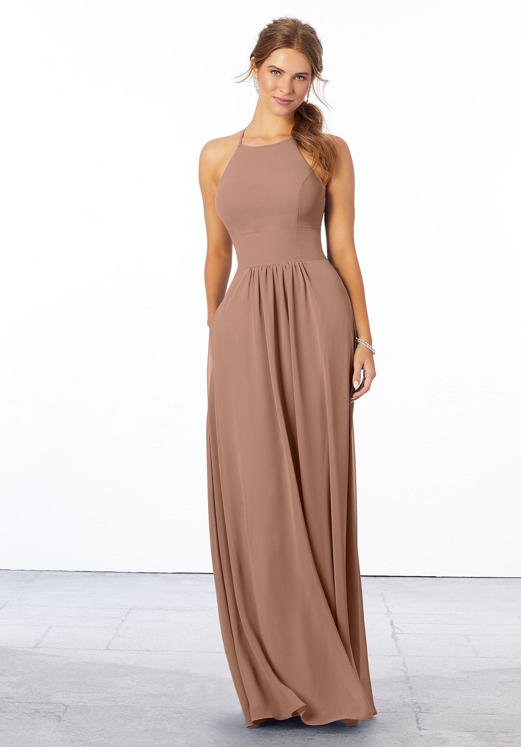 Formal Dresses Formal Long A Line Dress MGNY Madeline Gardner New York 21666 Fawn