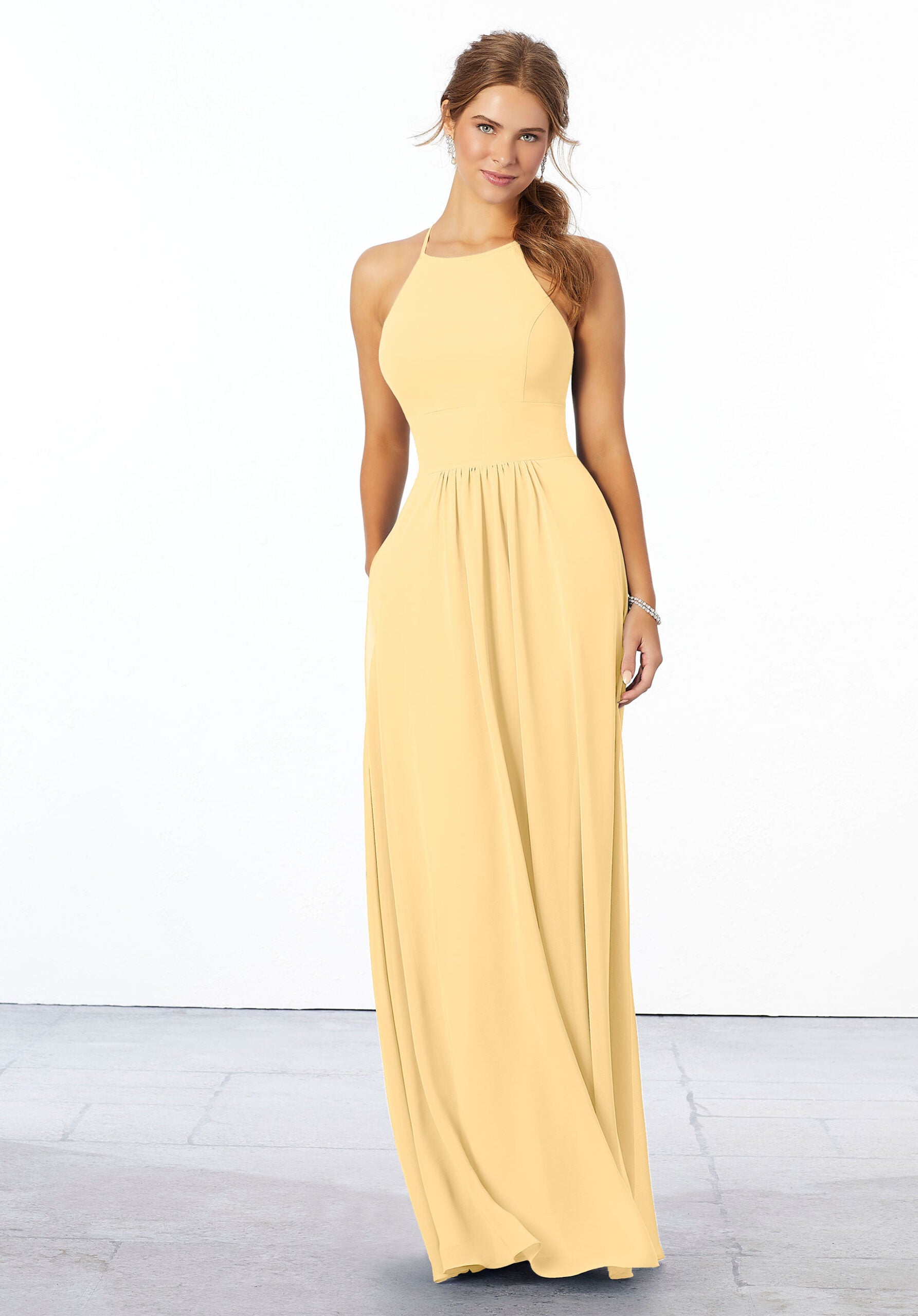 Formal Dresses Evening Long A Line Formal Dress MGNY Madeline Gardner New York 21666 Buttercup