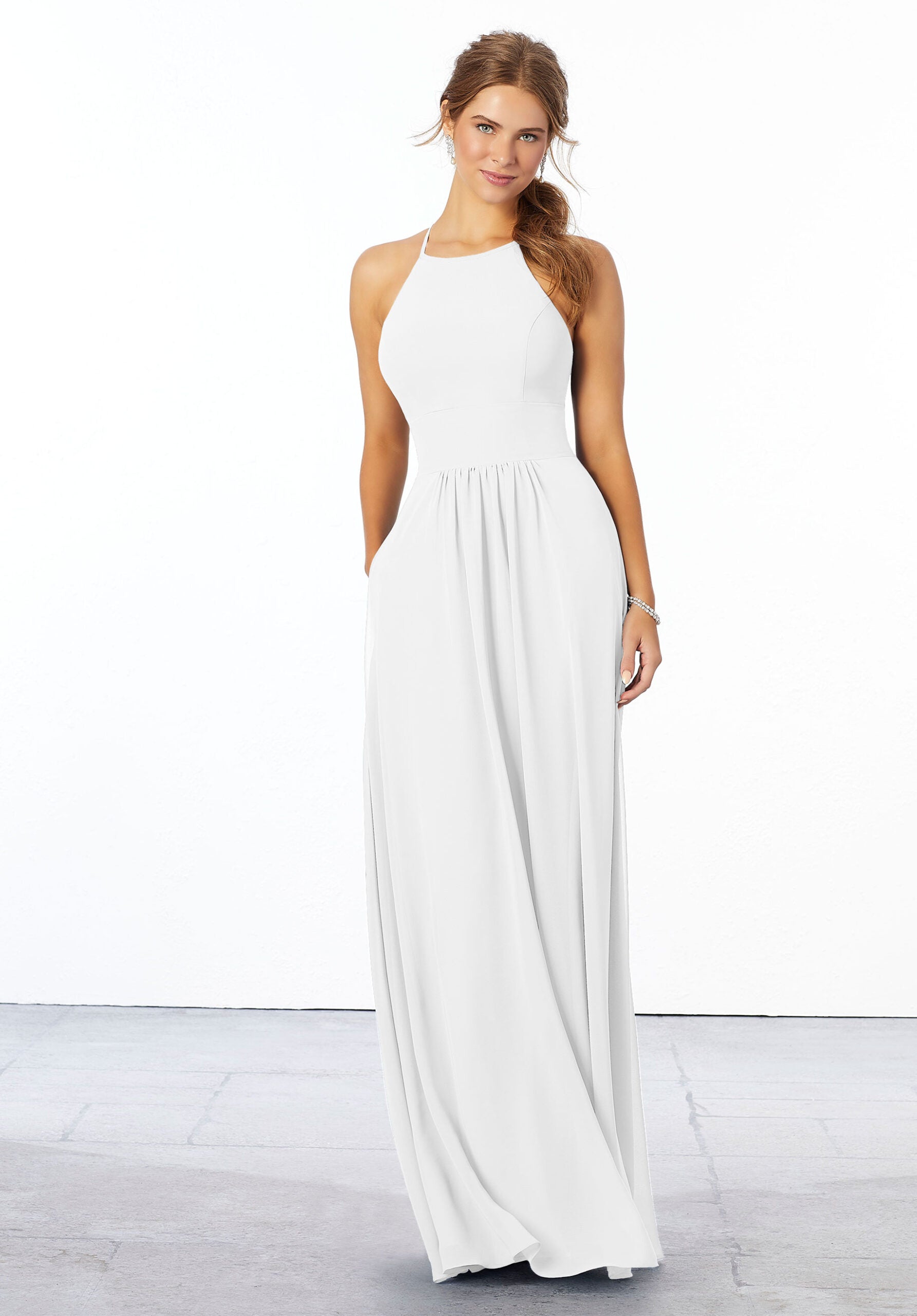Wedding Dresses Long A Line Wedding Dress MGNY Madeline Gardner New York 21666 White