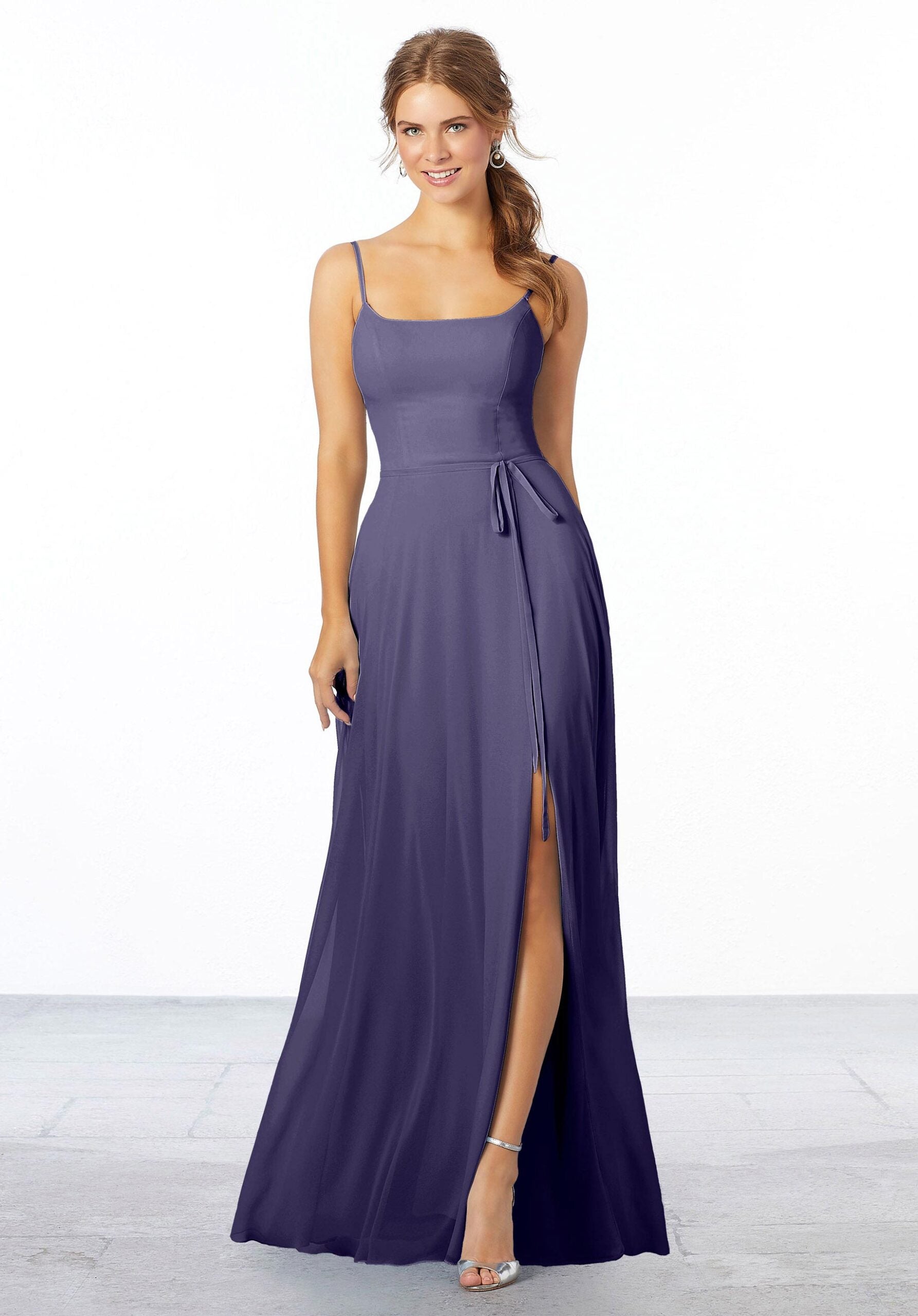 Formal Dresses Formal Long Slit Evening Dress MGNY Madeline Gardner New York 21668 Storm