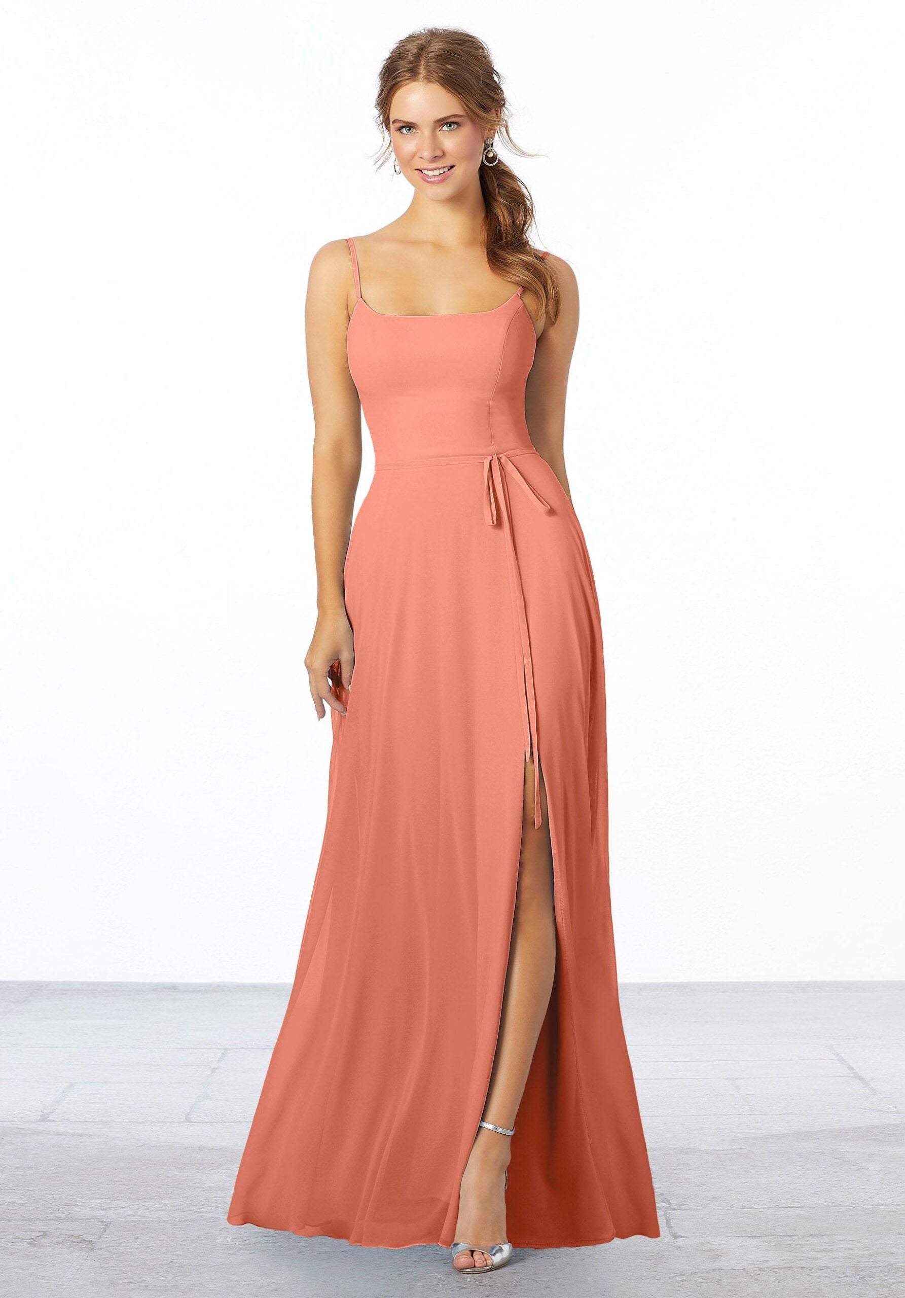 Formal Dresses Formal Long Slit Evening Dress MGNY Madeline Gardner New York 21668 Spice