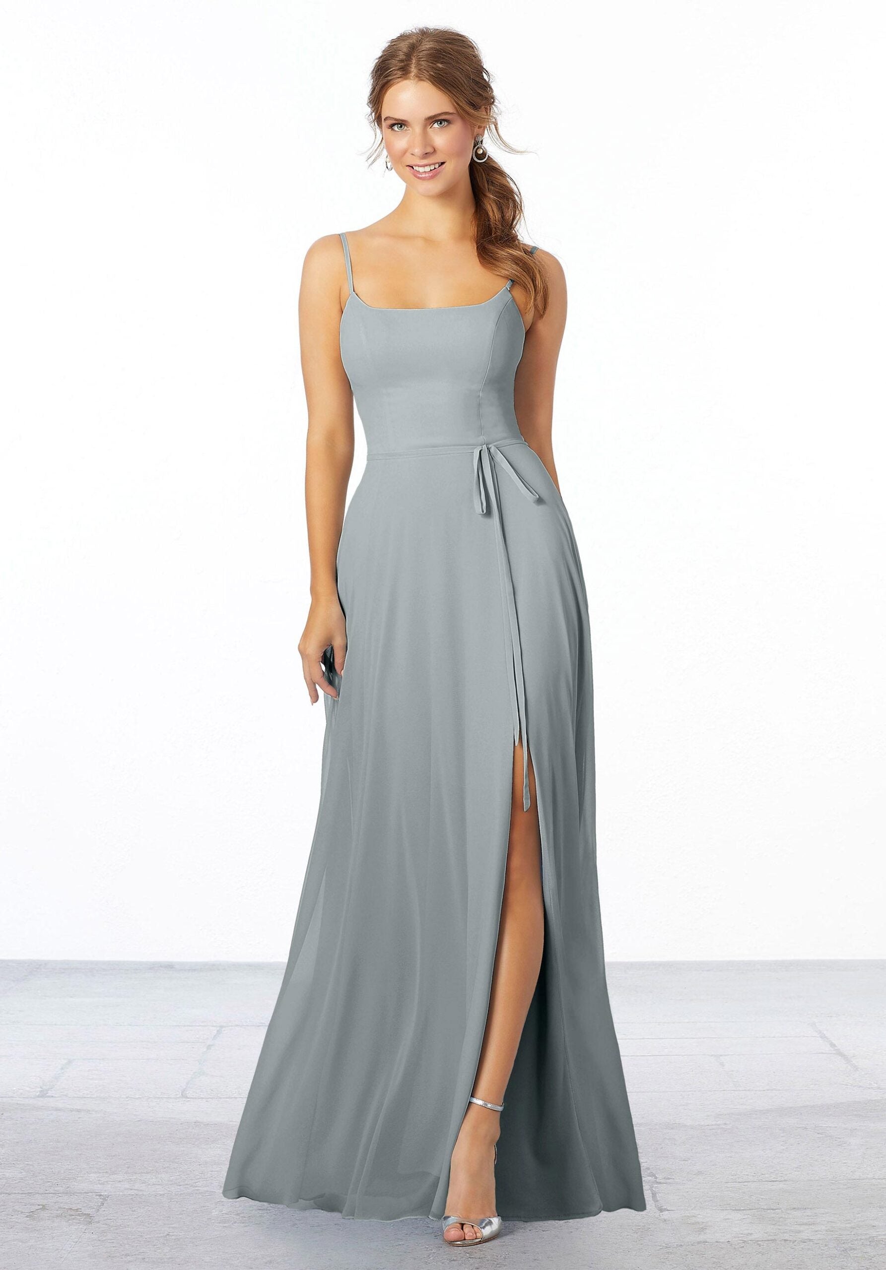 Formal Dresses Long Slit Formal Evening Dress MGNY Madeline Gardner New York 21668 Dove
