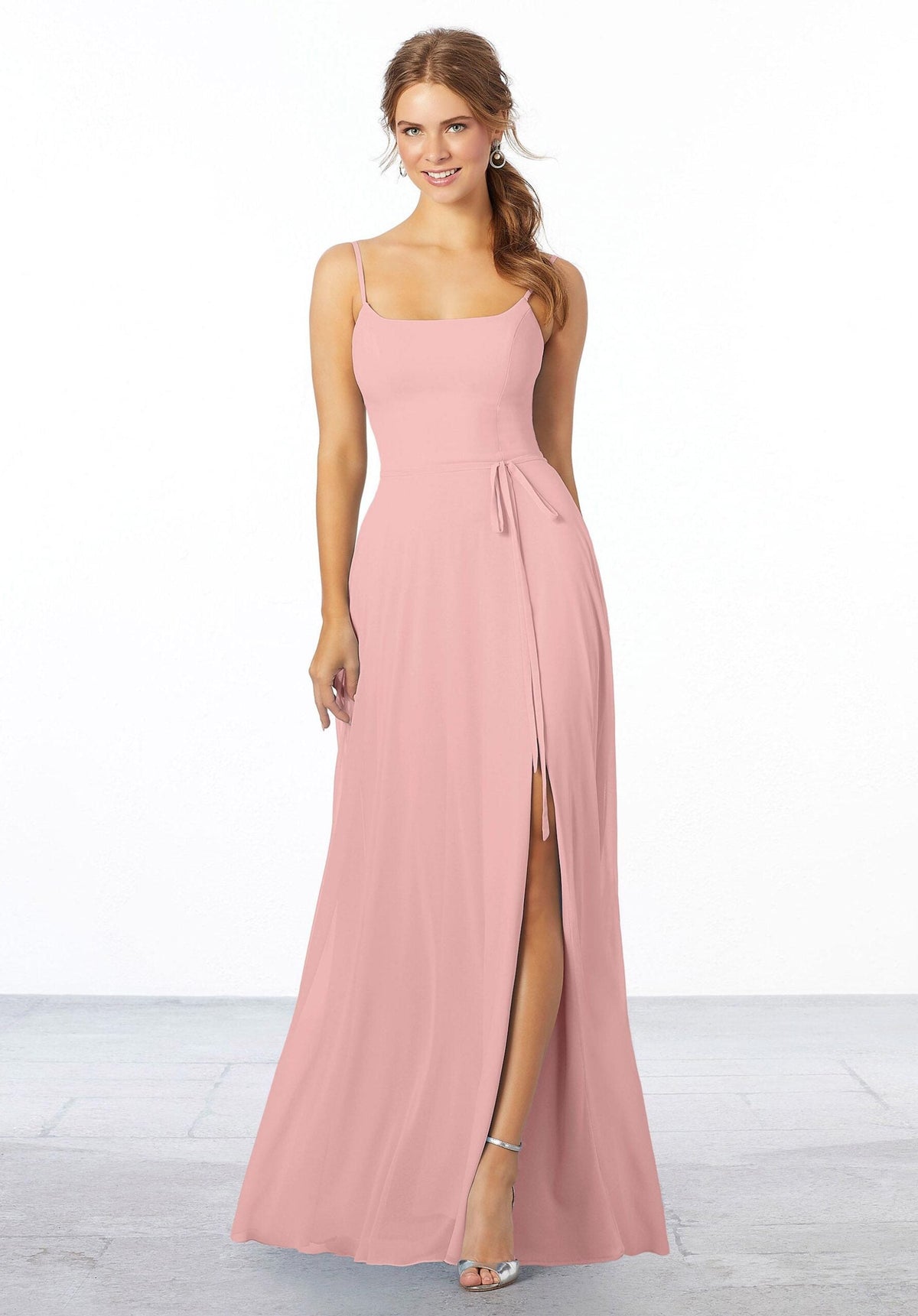 Formal Dresses Long Slit Formal Evening Dress MGNY Madeline Gardner New York 21668 Desert Rose