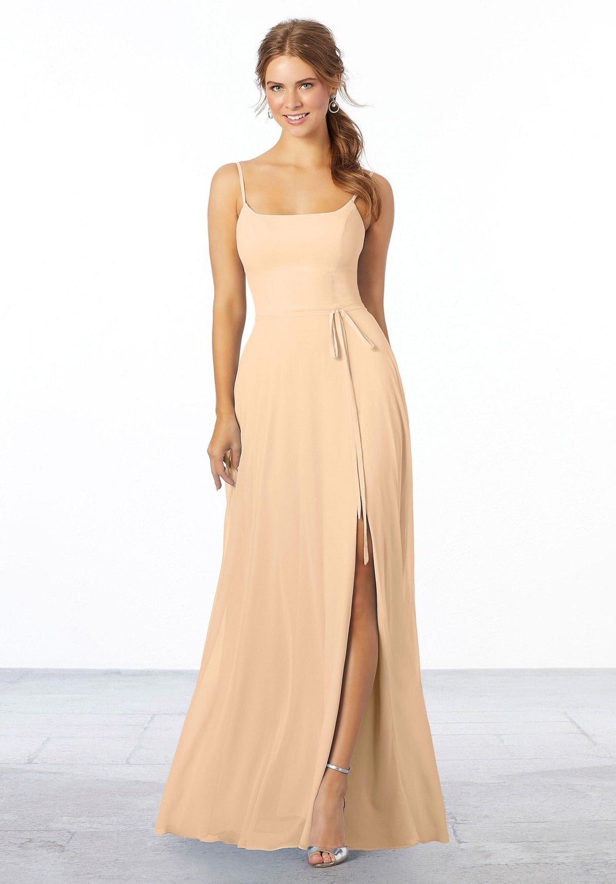 Formal Dresses Long Formal Evening Slit Dress MGNY Madeline Gardner New York 21668 Champagne