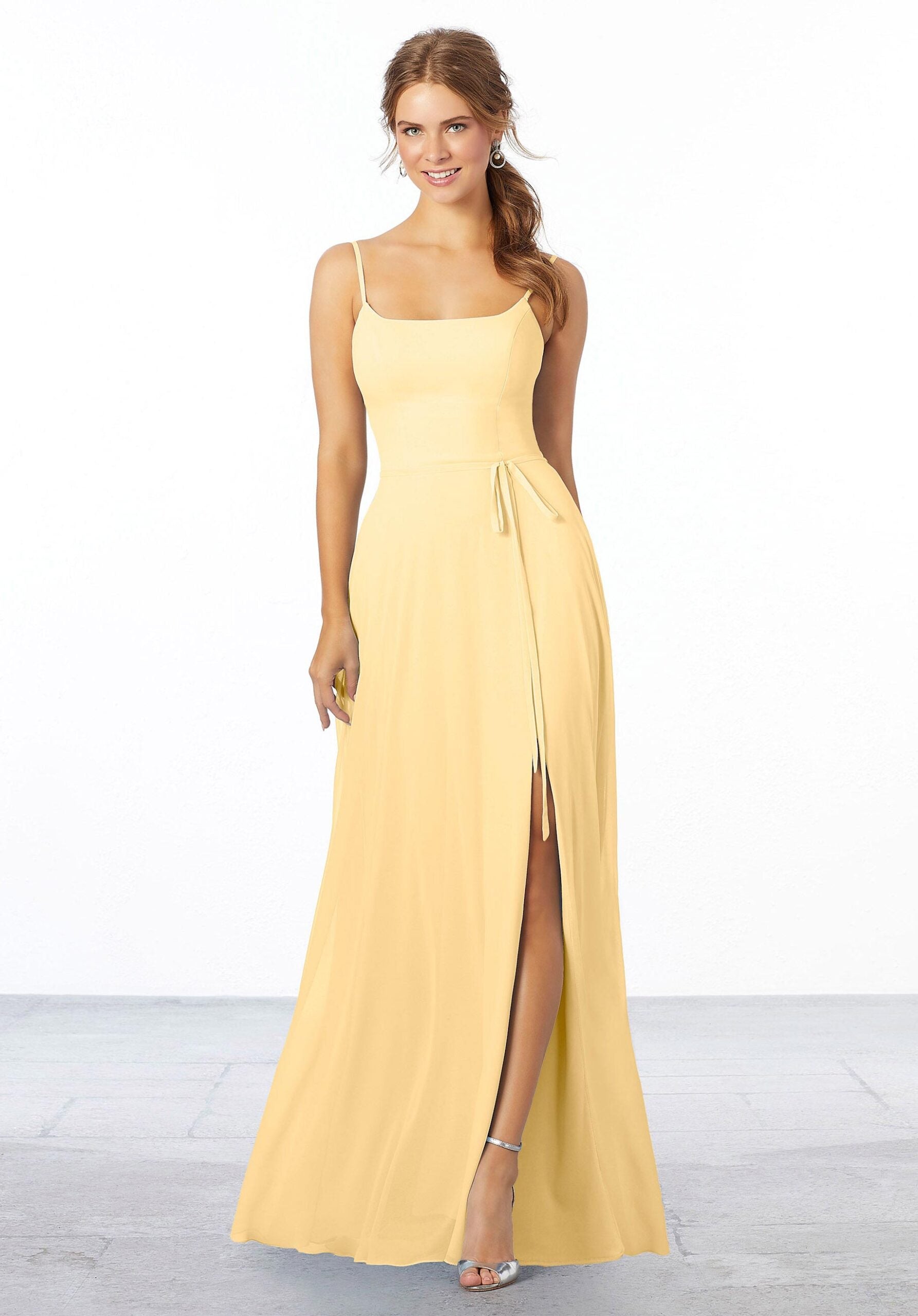 Formal Dresses Long Formal Slit Evening Dress MGNY Madeline Gardner New York 21668 Buttercup