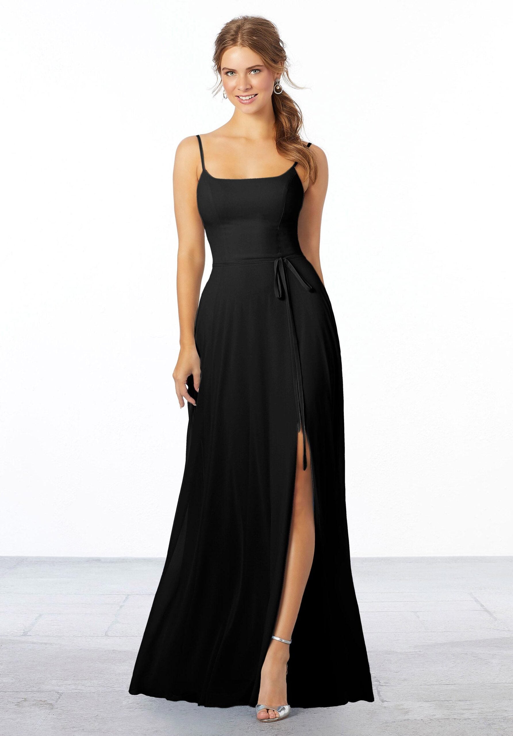 Formal Dresses Long Formal Slit Evening Dress MGNY Madeline Gardner New York 21668 Black