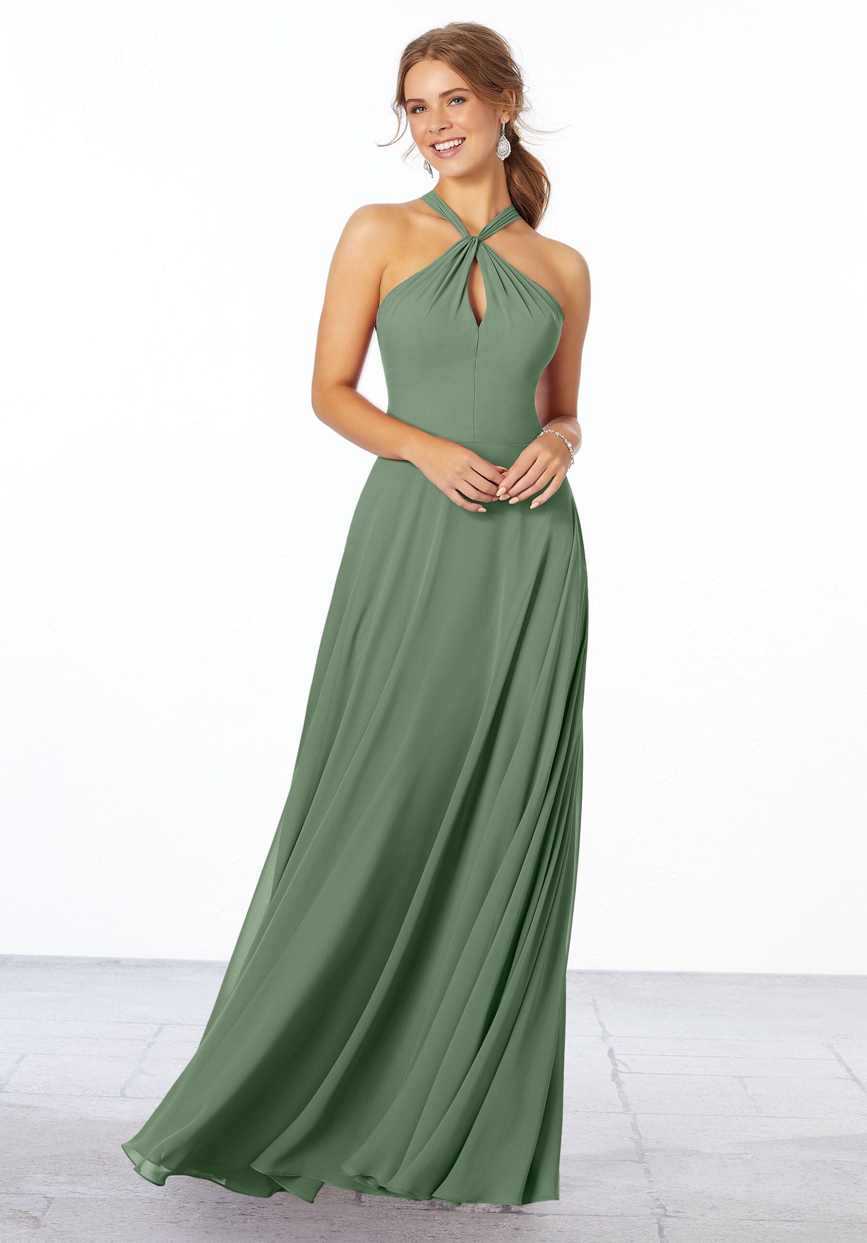 Formal Dresses Long A Line Evening Formal Dress MGNY Madeline Gardner New York 21670 Moss
