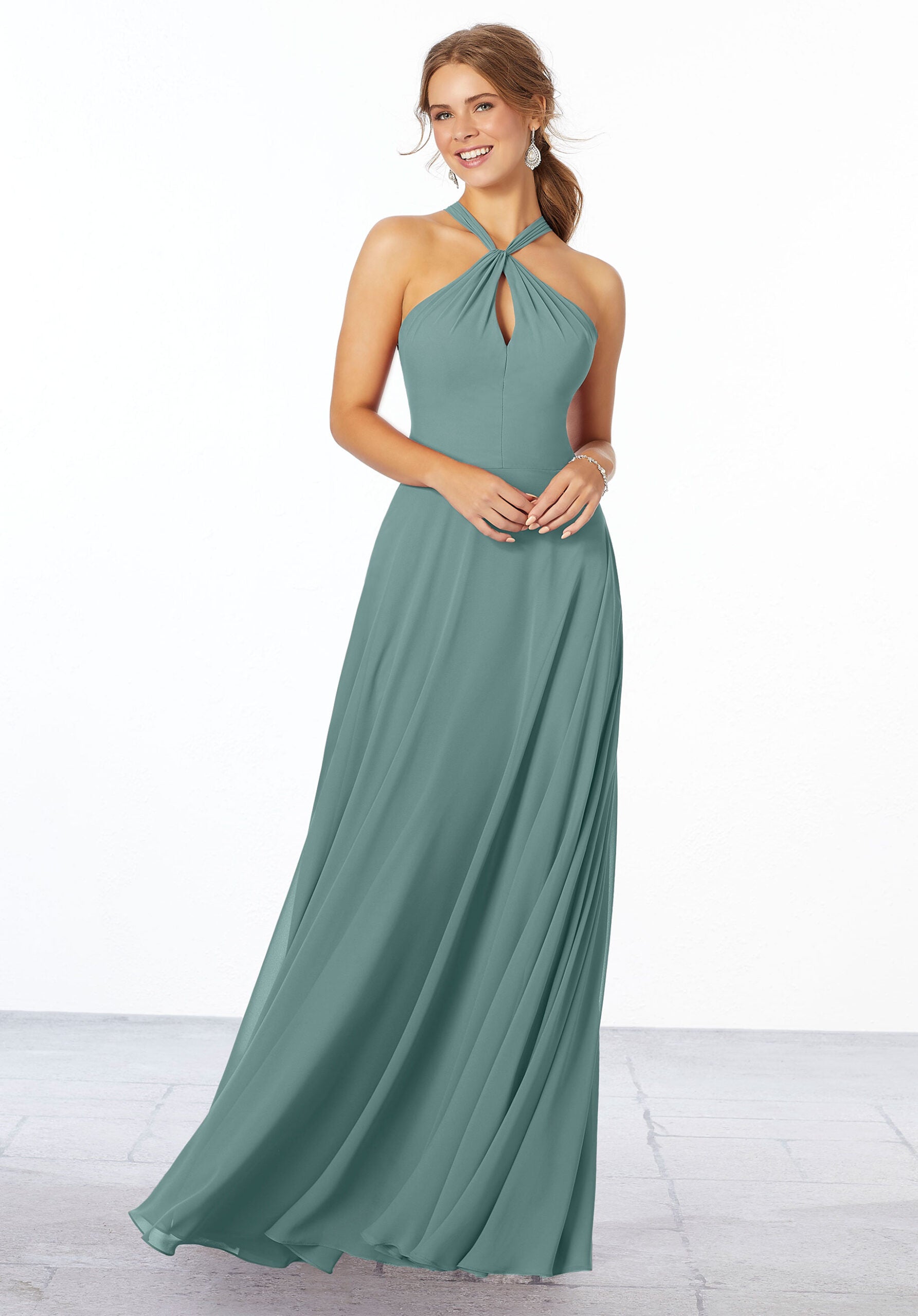 Formal Dresses Long Formal Evening A Line Dress MGNY Madeline Gardner New York 21670 Deep Sea