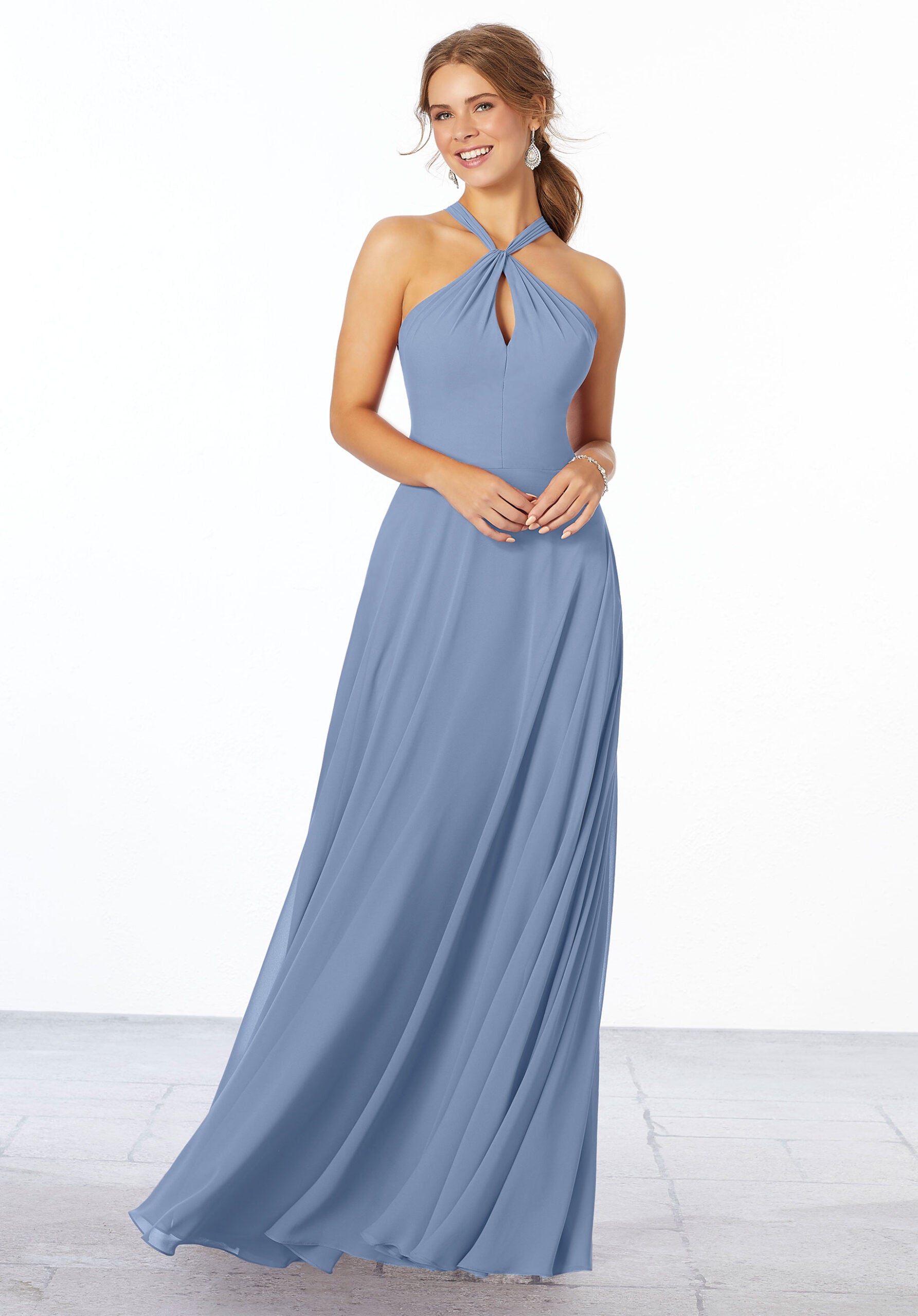 Formal Dresses Long Formal Evening A Line Dress MGNY Madeline Gardner New York 21670 Cornflower