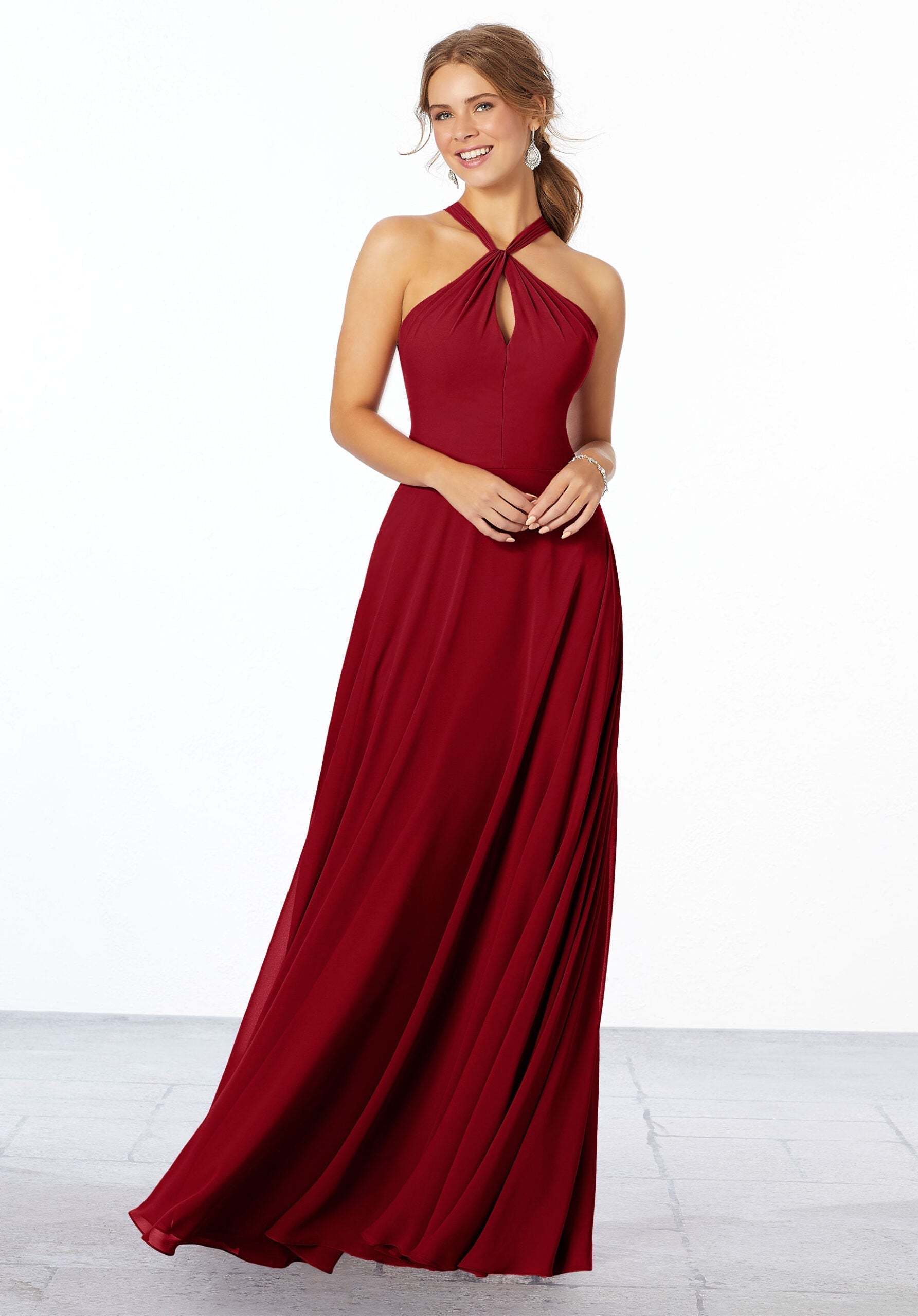 Formal Dresses Long Formal Evening A Line Dress MGNY Madeline Gardner New York 21670 Claret