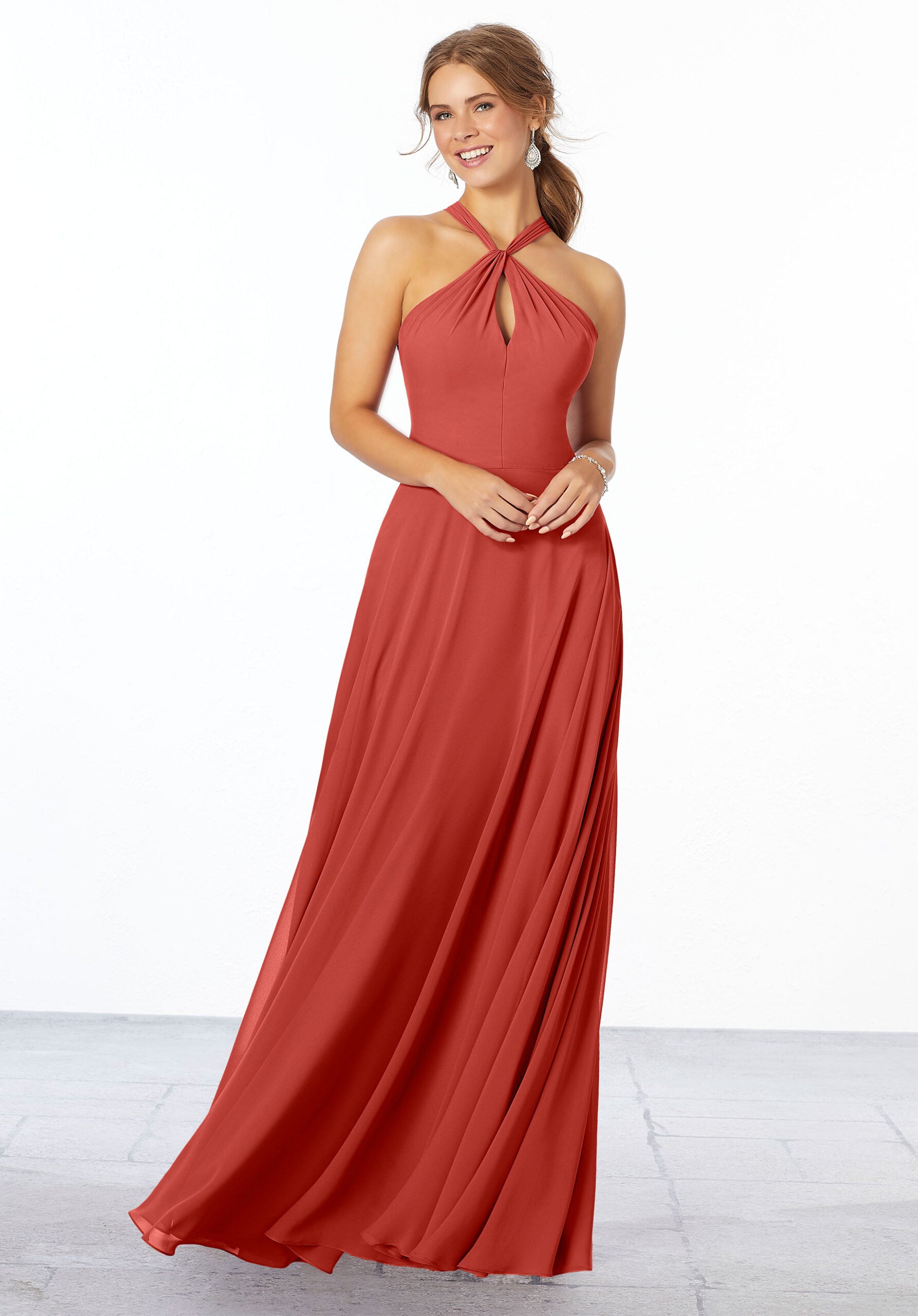 Formal Dresses Long Formal Evening A Line Dress MGNY Madeline Gardner New York 21670 Cinnamon