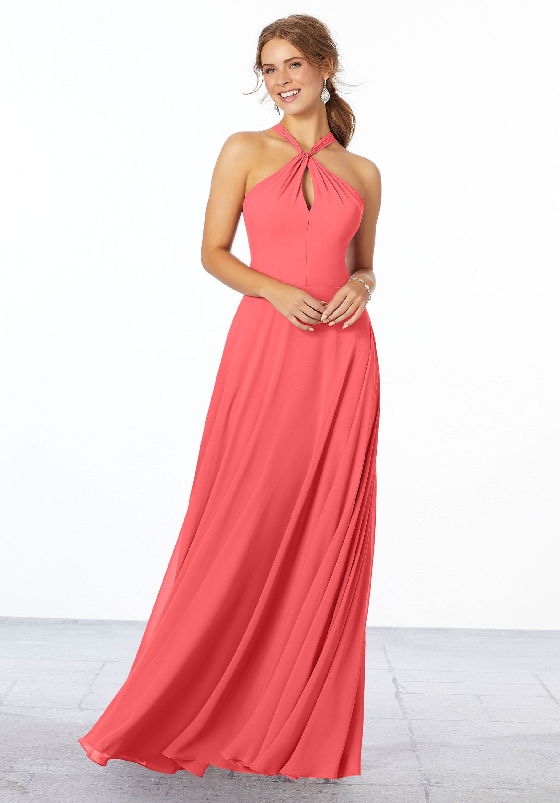 Formal Dresses Formal Long A Line Evening Dress MGNY Madeline Gardner New York 21670 Cantaloupe