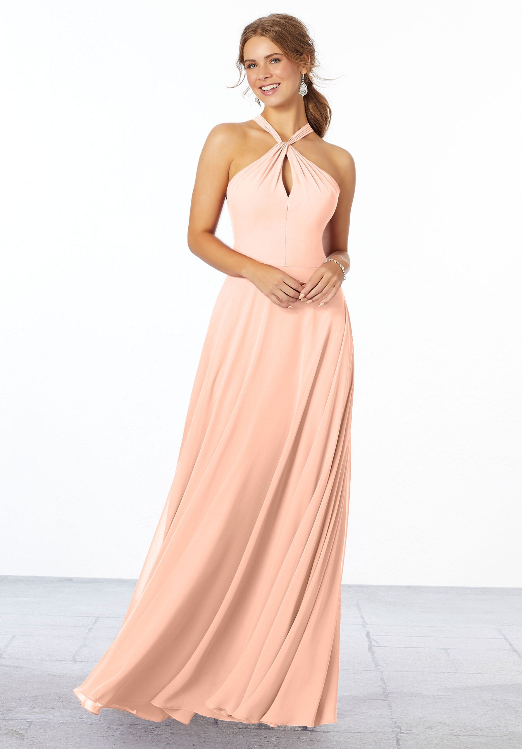 Formal Dresses Long Formal A line Evening Dress MGNY Madeline Gardner New York 21670 Blush