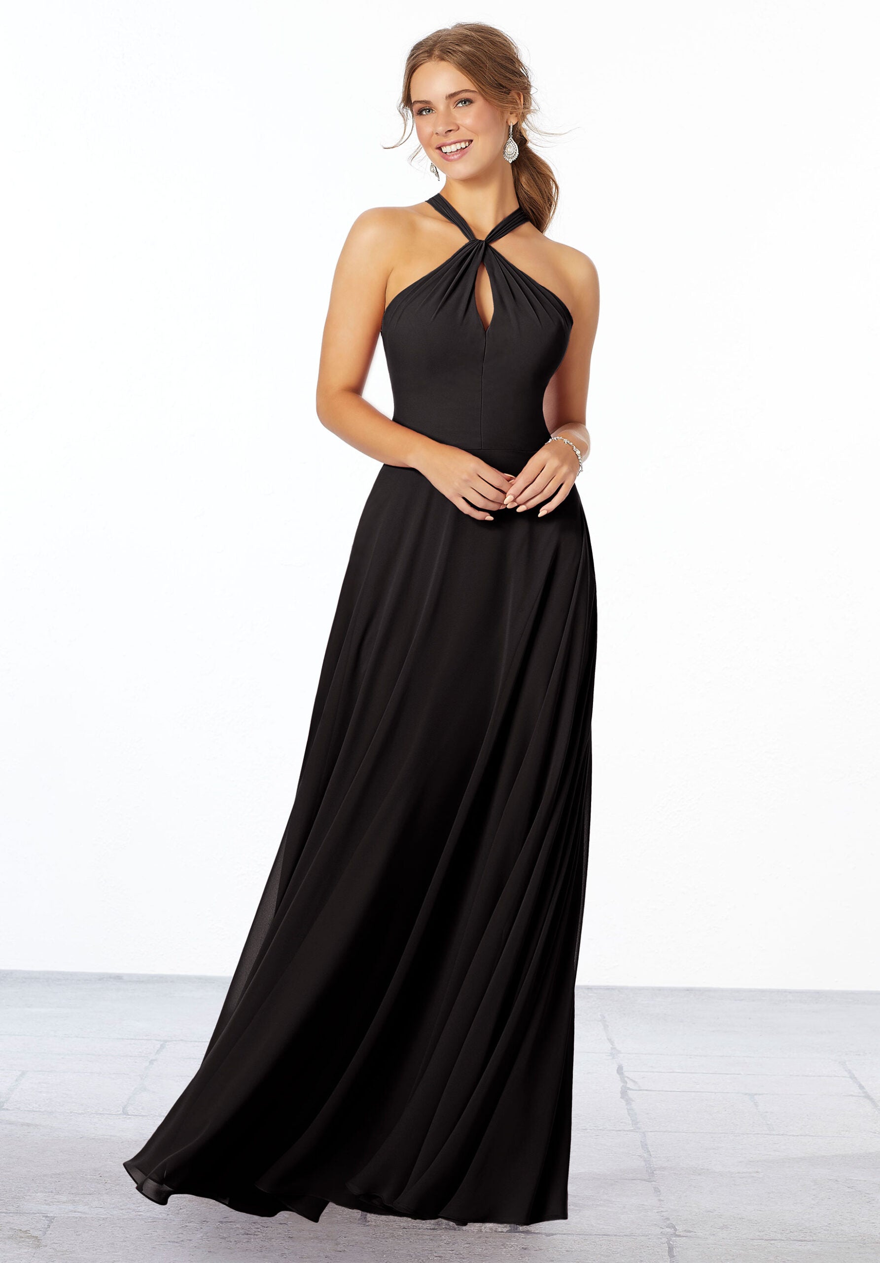 Formal Dresses Long Formal A line Evening Dress MGNY Madeline Gardner New York 21670 Black