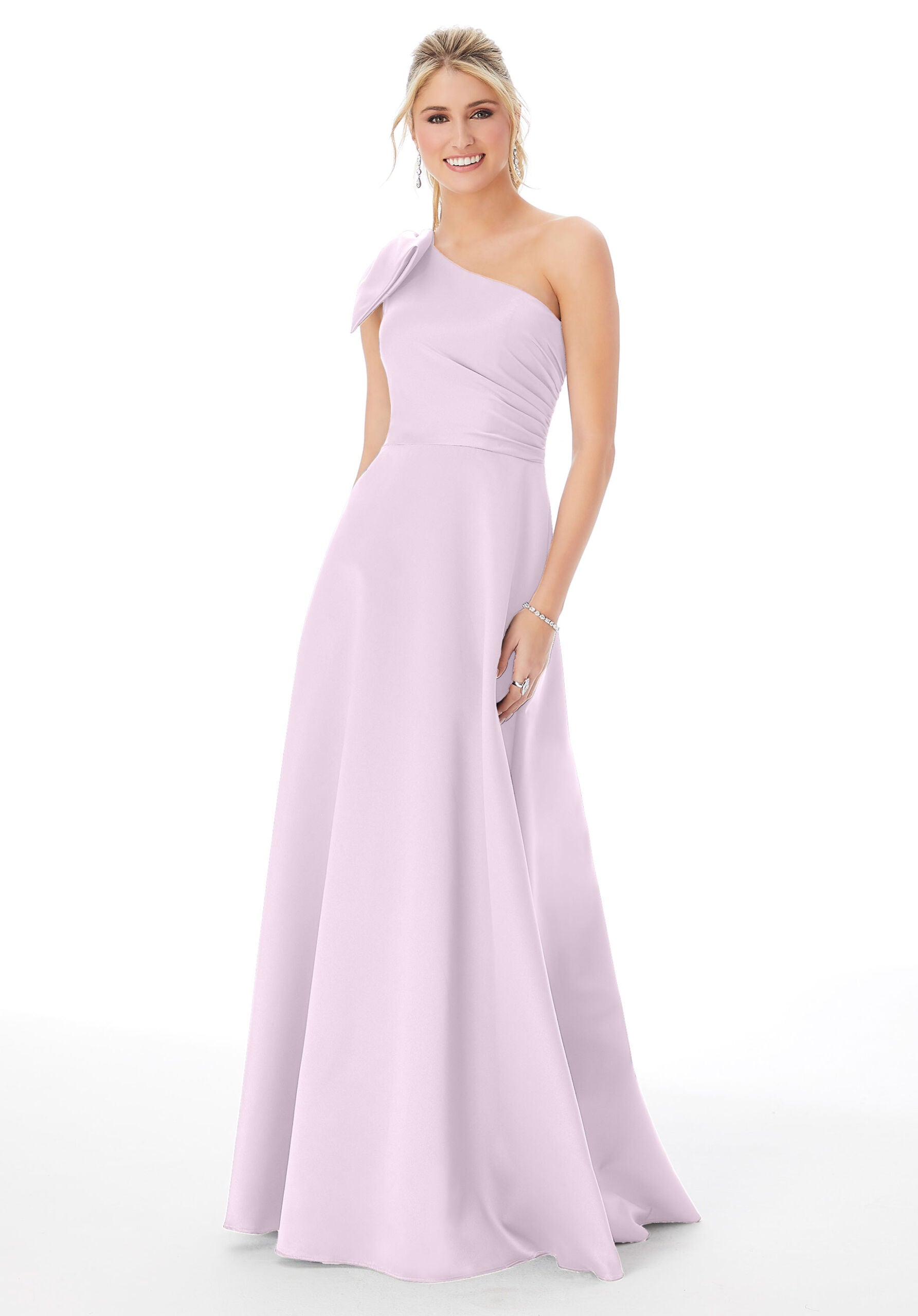 Formal Dresses Formal A Line Pleated Long Evening Dress MGNY Madeline Gardner New York 21682 Wisteria