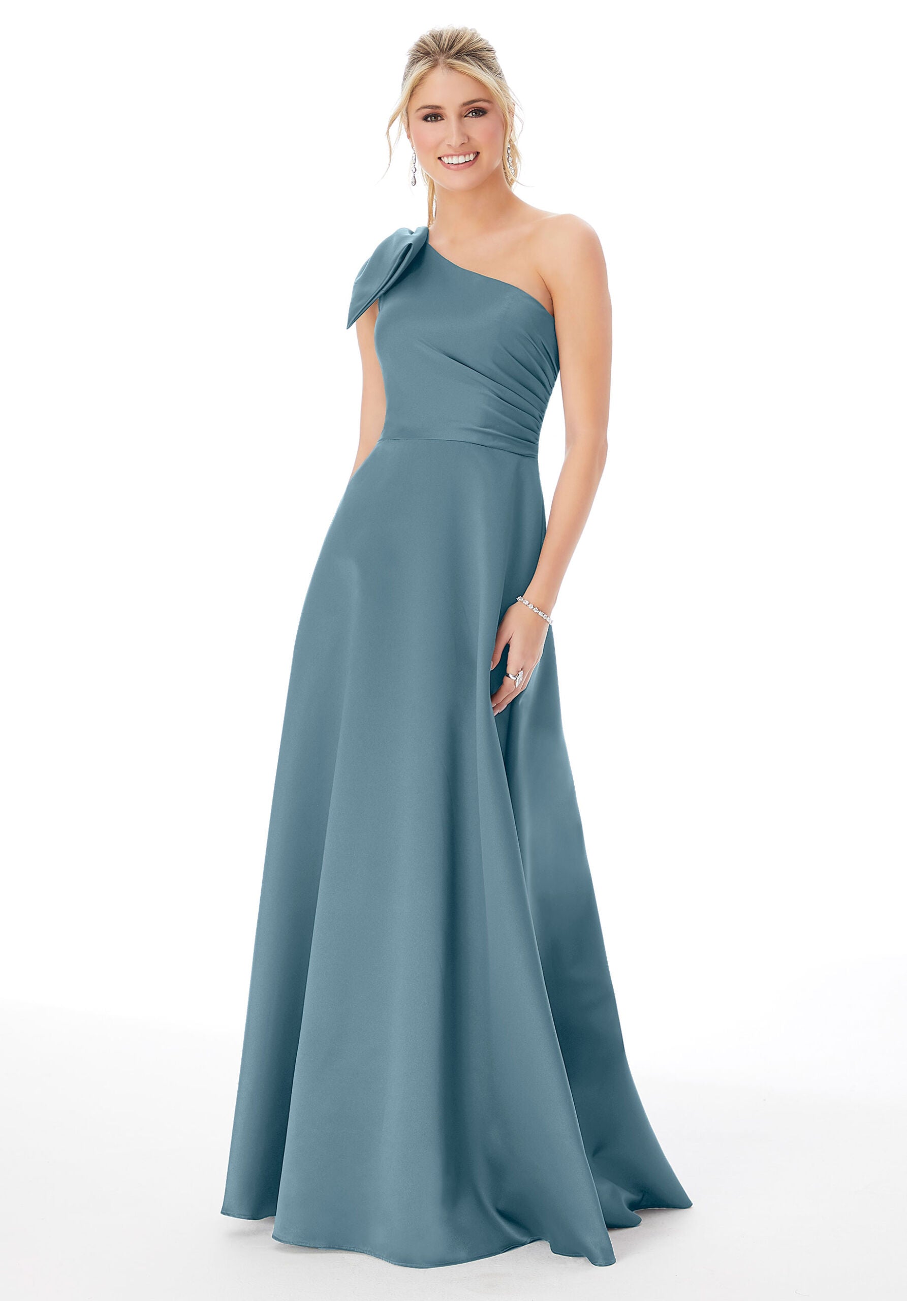 Formal Dresses Formal Long Evening A Line Dress MGNY Madeline Gardner New York 21682 Slate