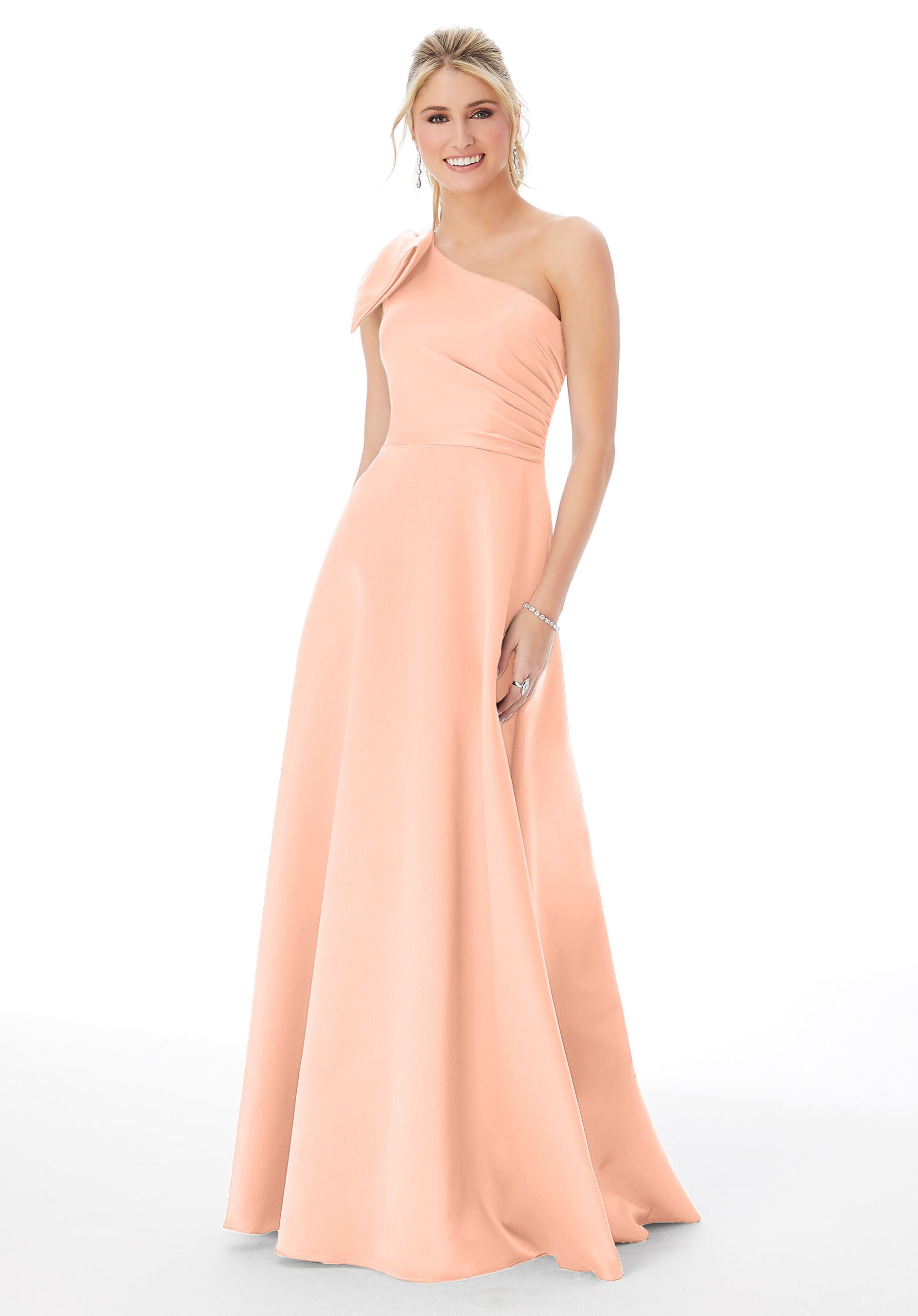 Formal Dresses Formal Long A Line Evening Dress MGNY Madeline Gardner New York 21682 Peach