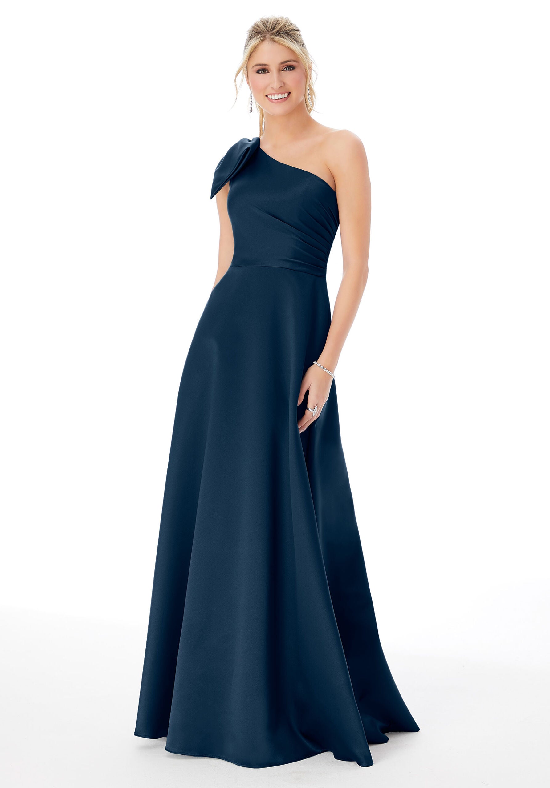 Formal Dresses Formal Long A Line Evening Dress MGNY Madeline Gardner New York 21682 Navy