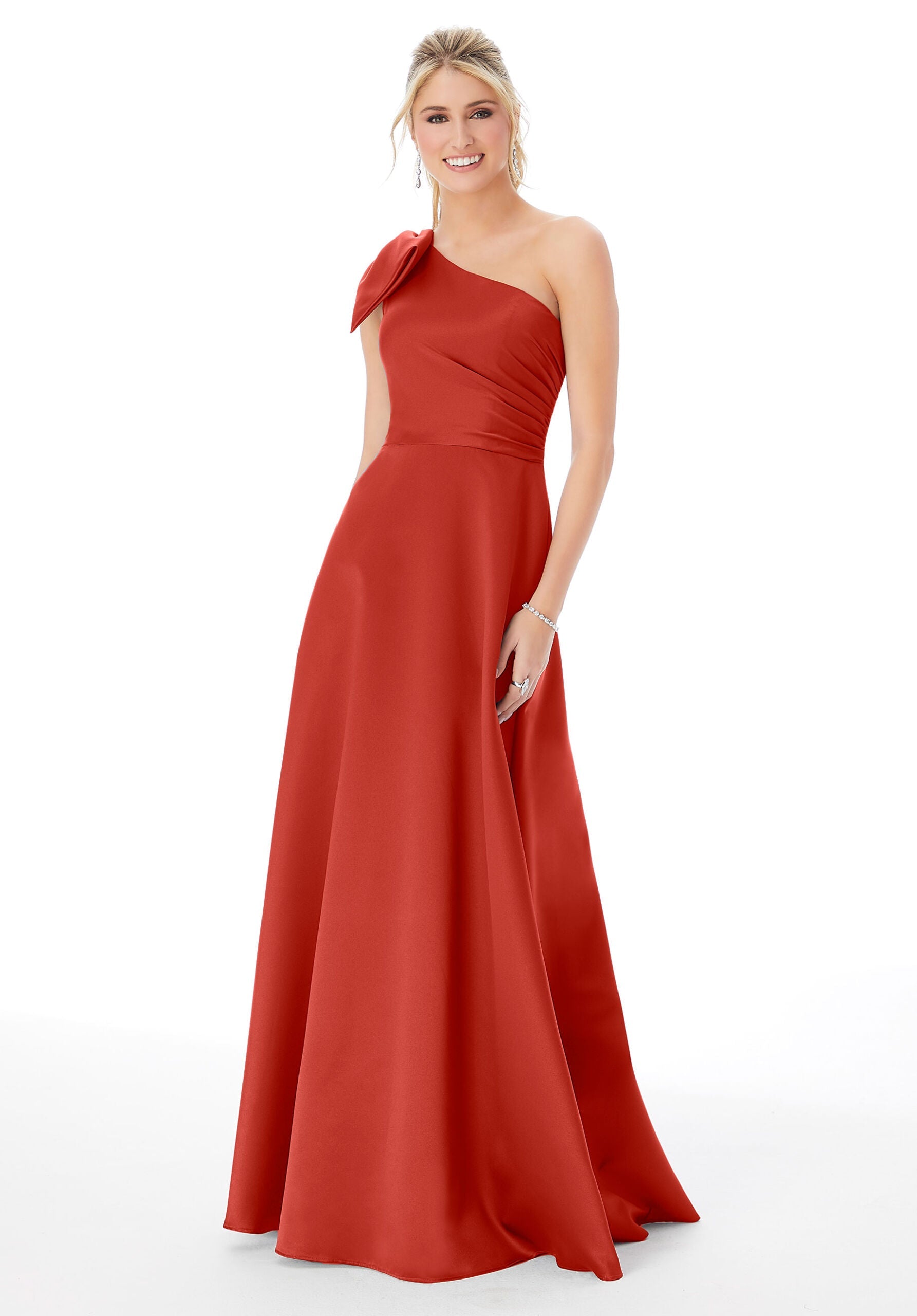 Formal Dresses Long Pleated A Line Formal Evening Dress MGNY Madeline Gardner New York 21682 Cinnamon