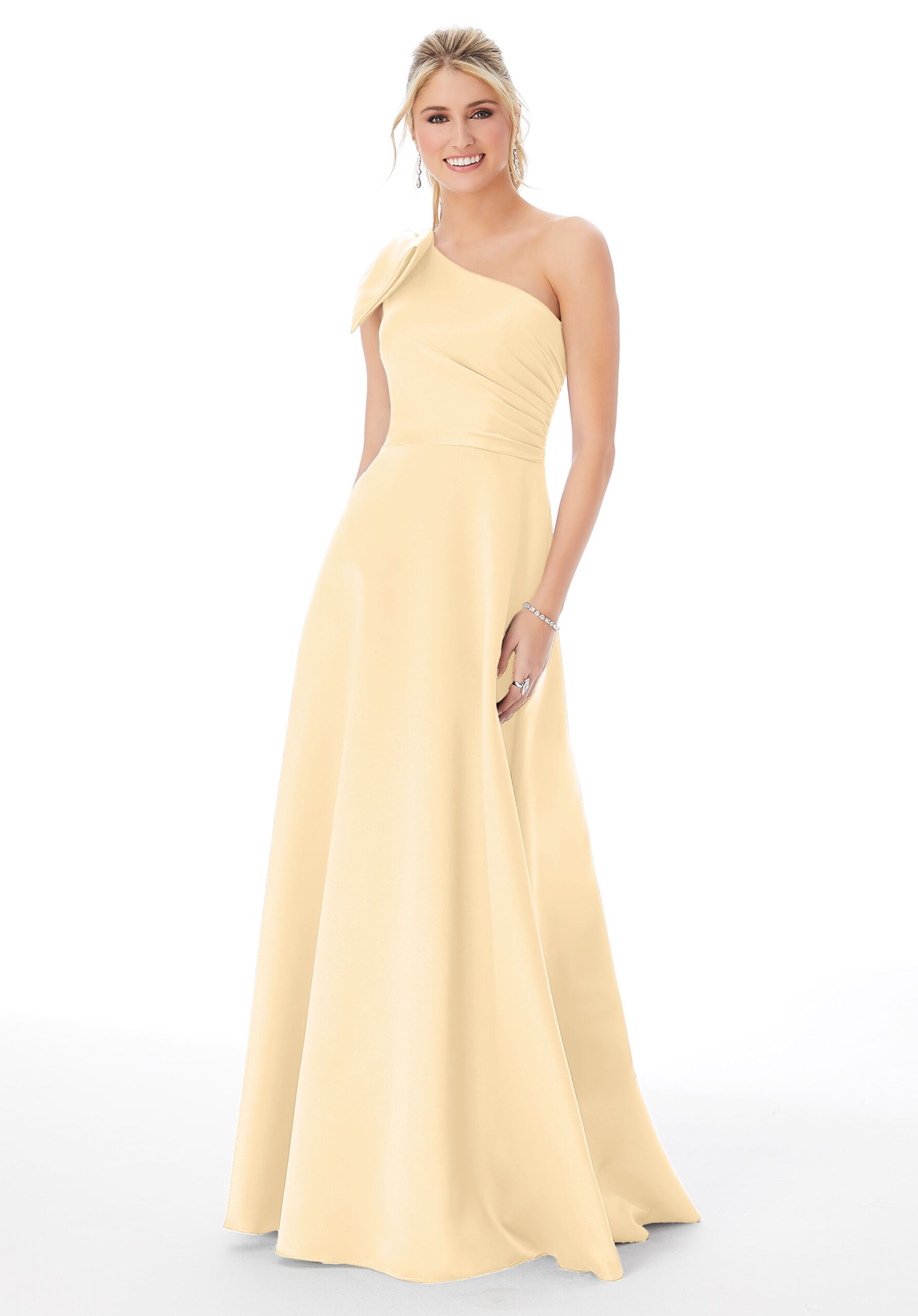 Formal Dresses Long A Line Formal Evening Dress MGNY Madeline Gardner New York 21682 Buttercup