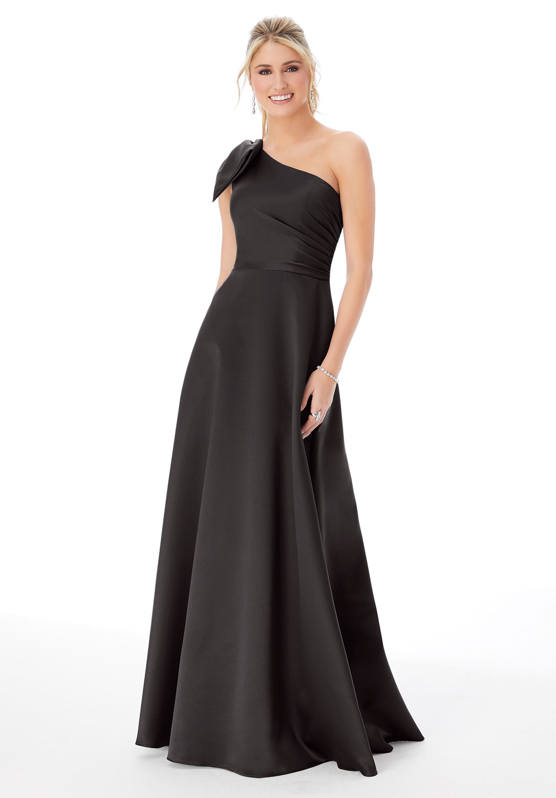 Formal Dresses Long A Line Formal Evening Dress MGNY Madeline Gardner New York 21682 Black