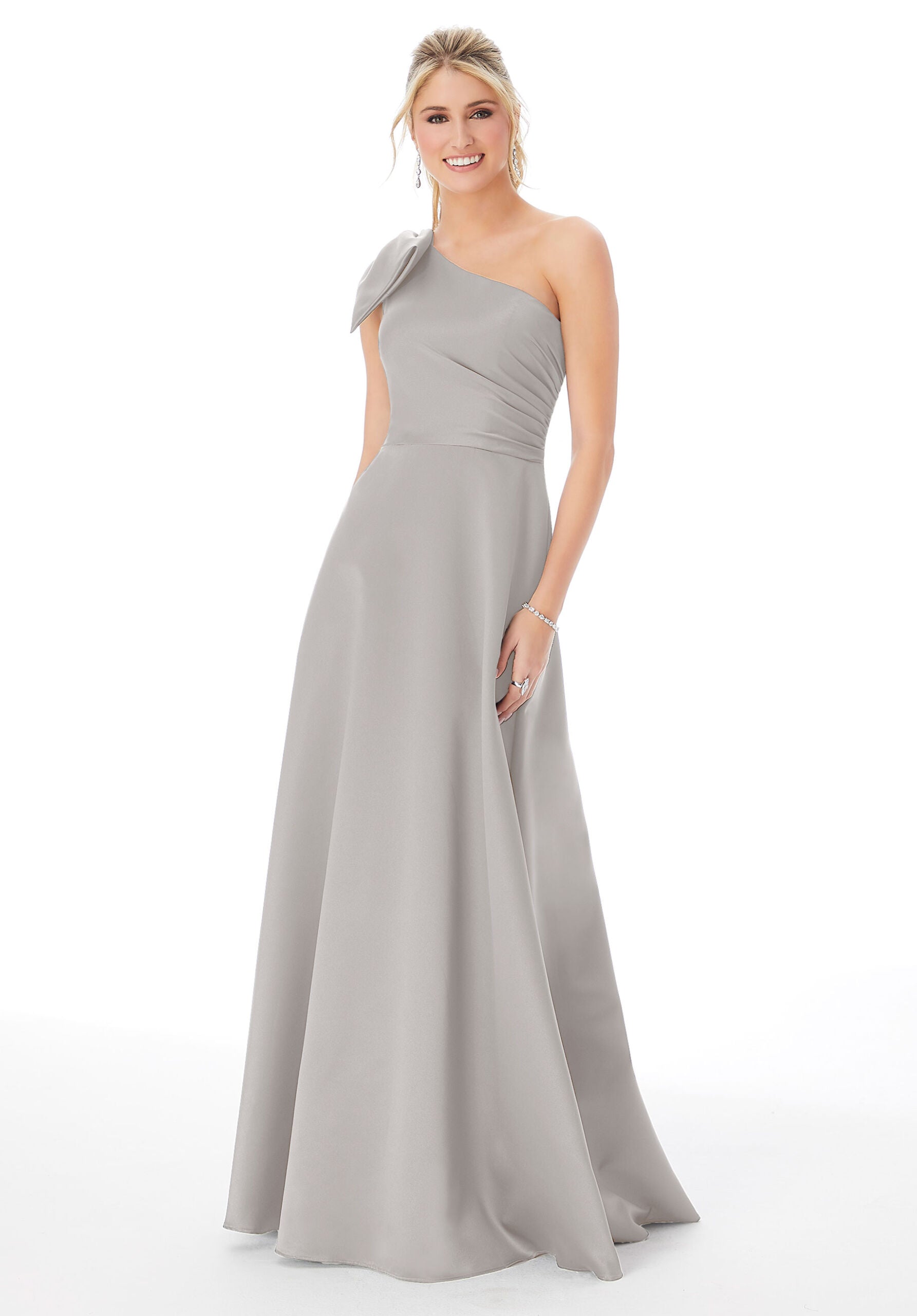 Formal Dresses Formal Long Evening A Line Dress MGNY Madeline Gardner New York 21682 Silver