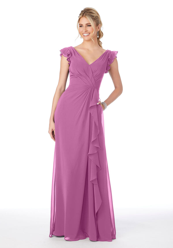 Long Formal Evening Ruffle Dress MGNY Madeline Gardner New York 21686