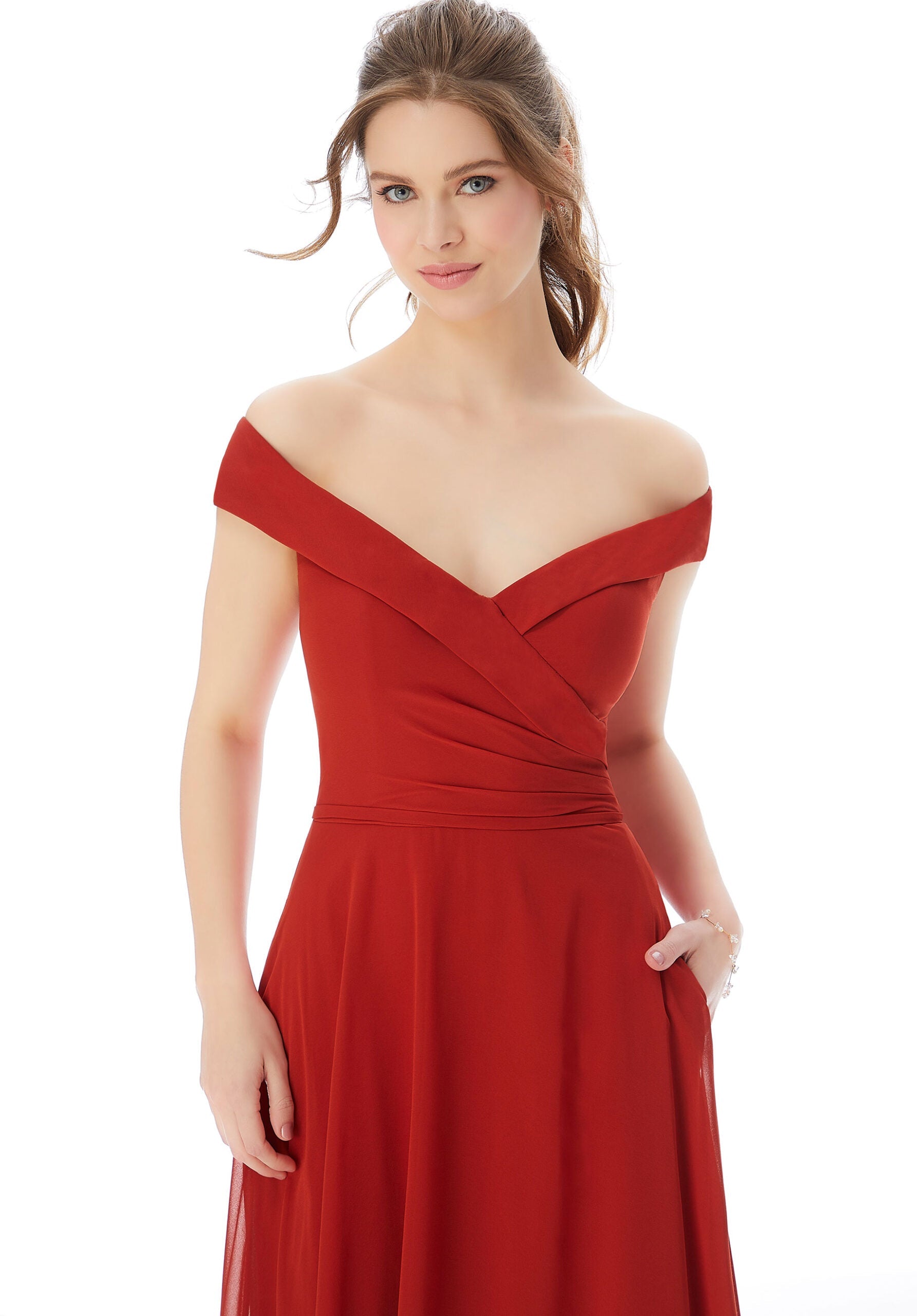 Formal Dresses Long A Line Formal Dress MGNY Madeline Gardner New York 21692 Cinnamon
