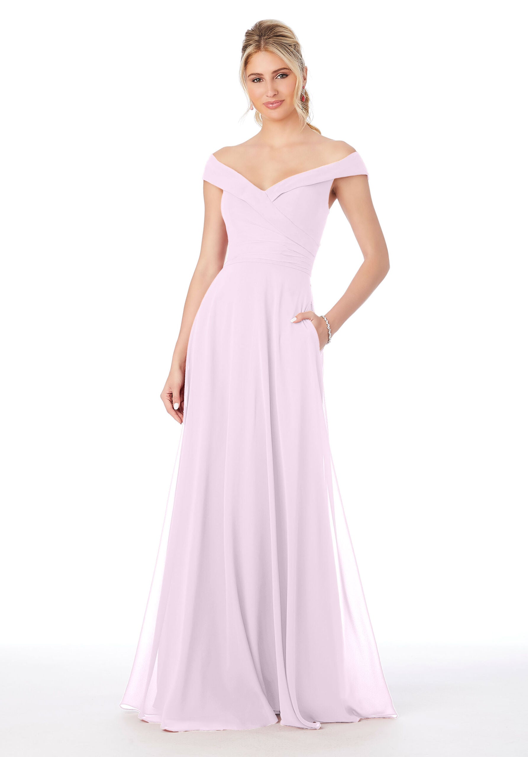 Formal Dresses Pleated Evening Formal Long Dress MGNY Madeline Gardner New York 21692 Wisteria