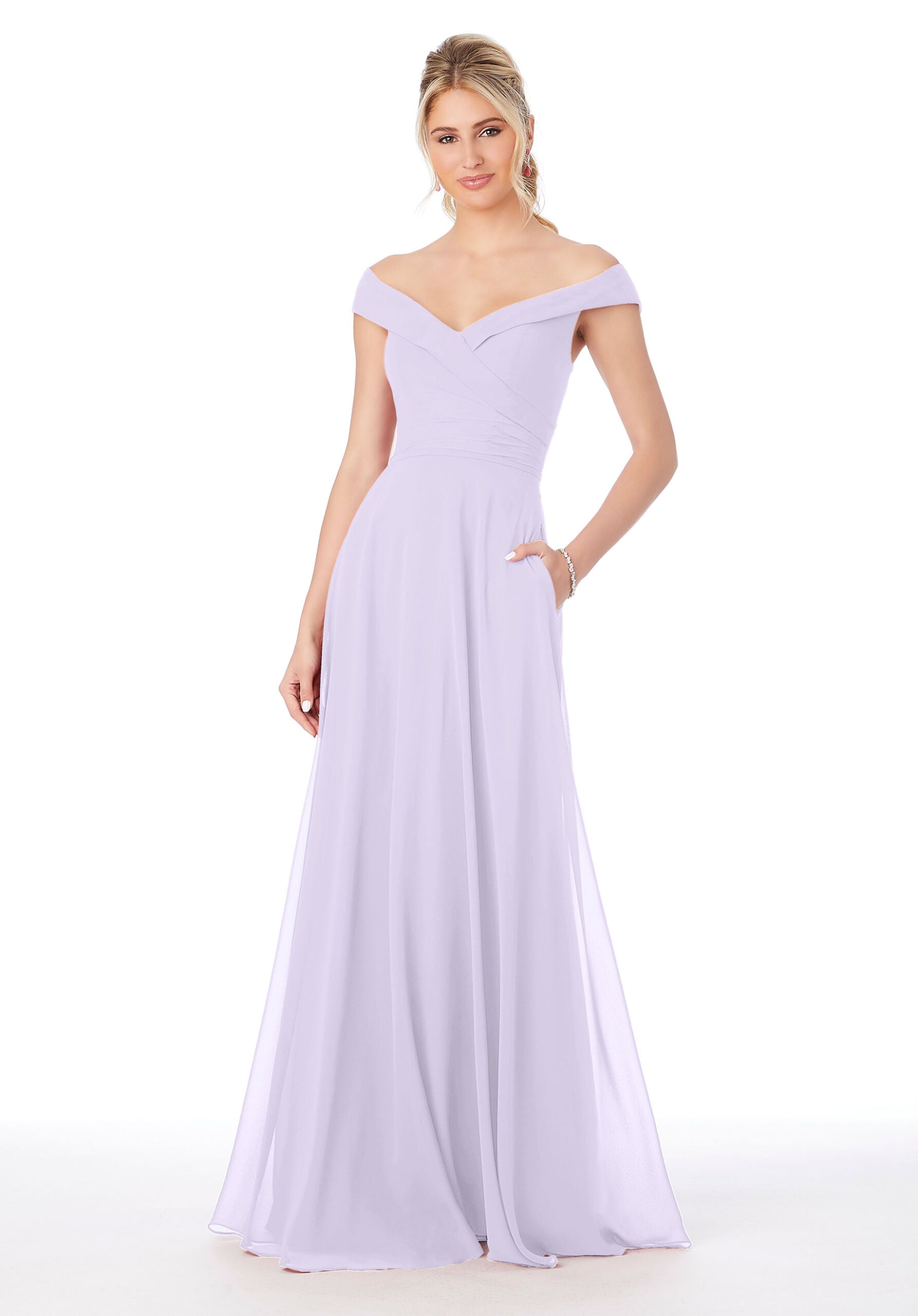Formal Dresses Pleated Evening Formal Long Dress MGNY Madeline Gardner New York 21692 Violet