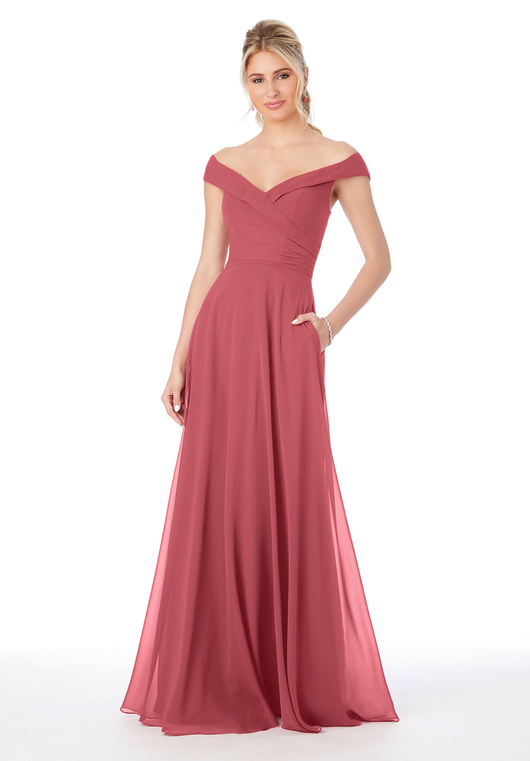 Formal Dresses A Line Formal Long Dress MGNY Madeline Gardner New York 21692 Rosewood