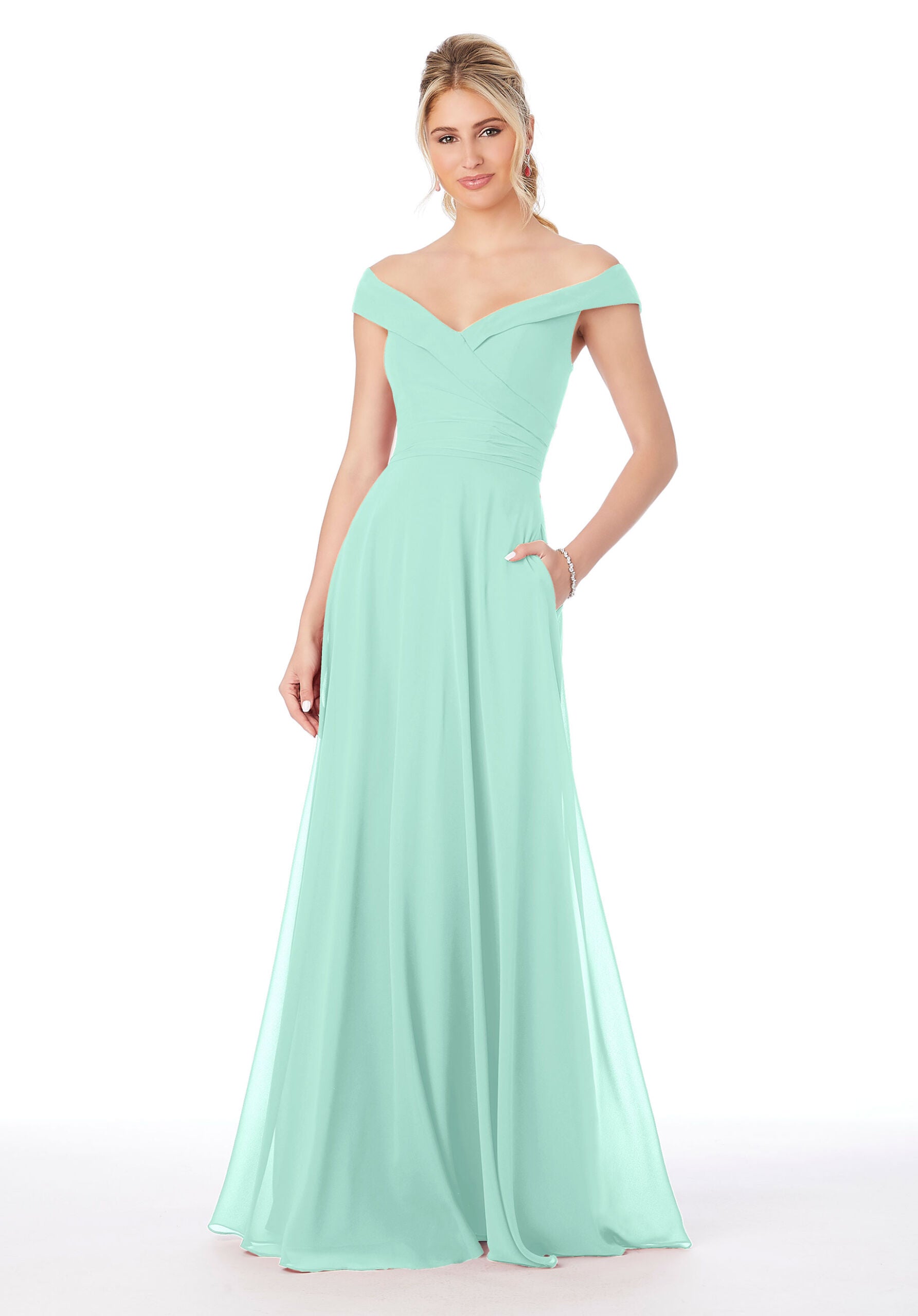 Formal Dresses Formal A Line Long Dress MGNY Madeline Gardner New York 21692 Mint