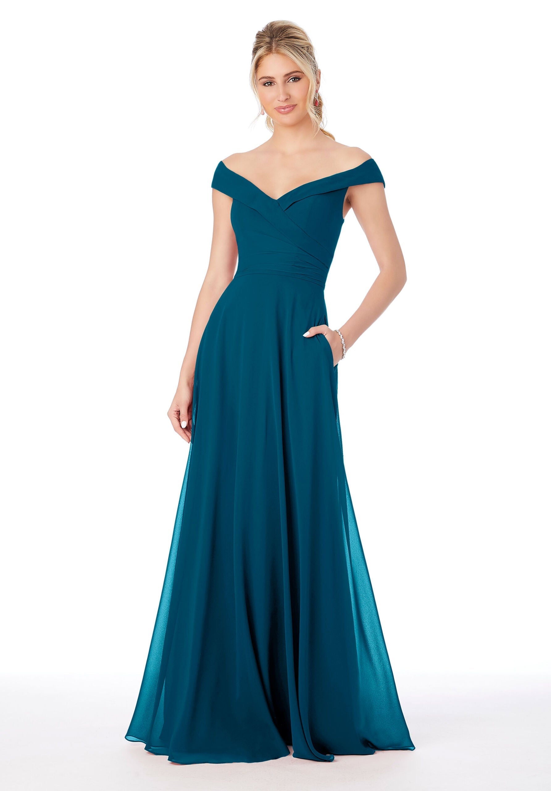 Formal Dresses Formal A Line Long Dress MGNY Madeline Gardner New York 21692 Marine