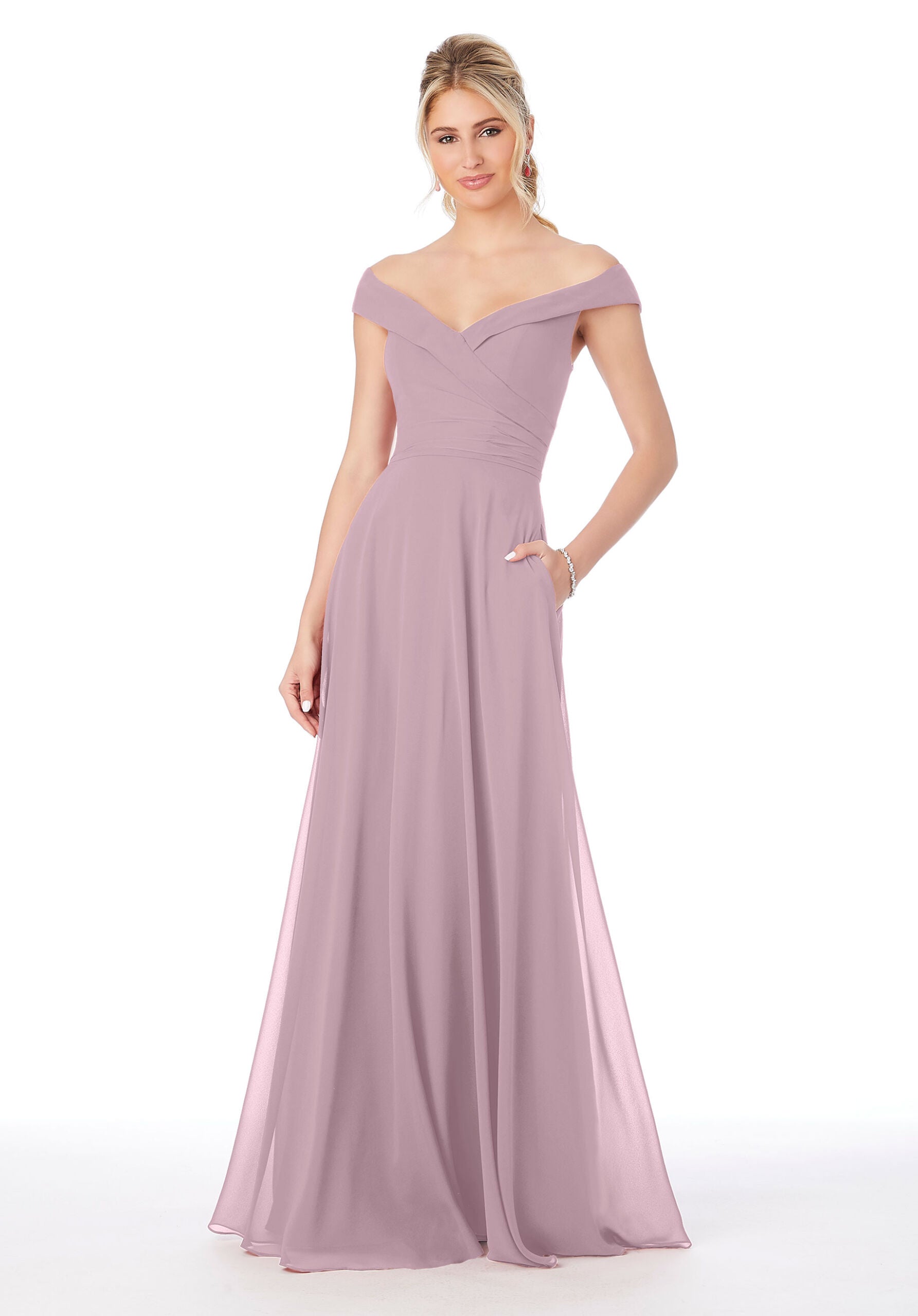 Formal Dresses Formal A Line Long Dress MGNY Madeline Gardner New York 21692 French Lilac