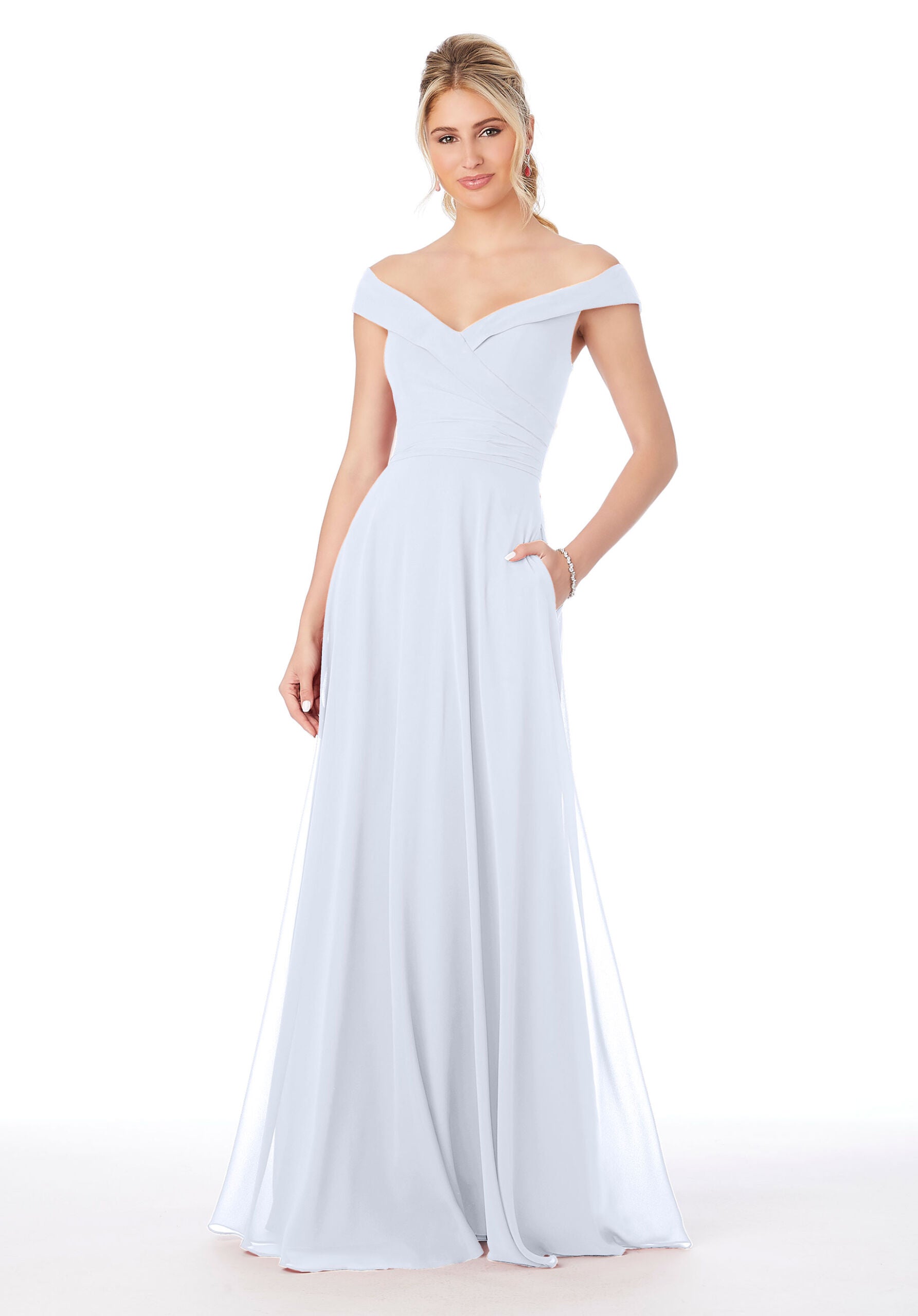Formal Dresses Formal A Line Long Dress MGNY Madeline Gardner New York 21692 Fog