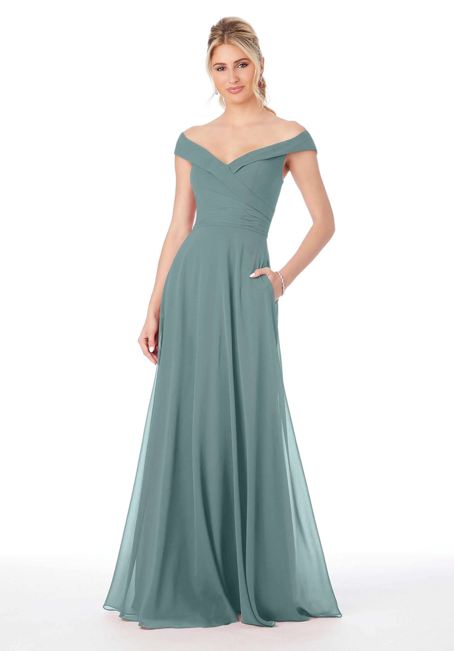 Formal Dresses Long A Line Formal Dress MGNY Madeline Gardner New York 21692 Deep Sea