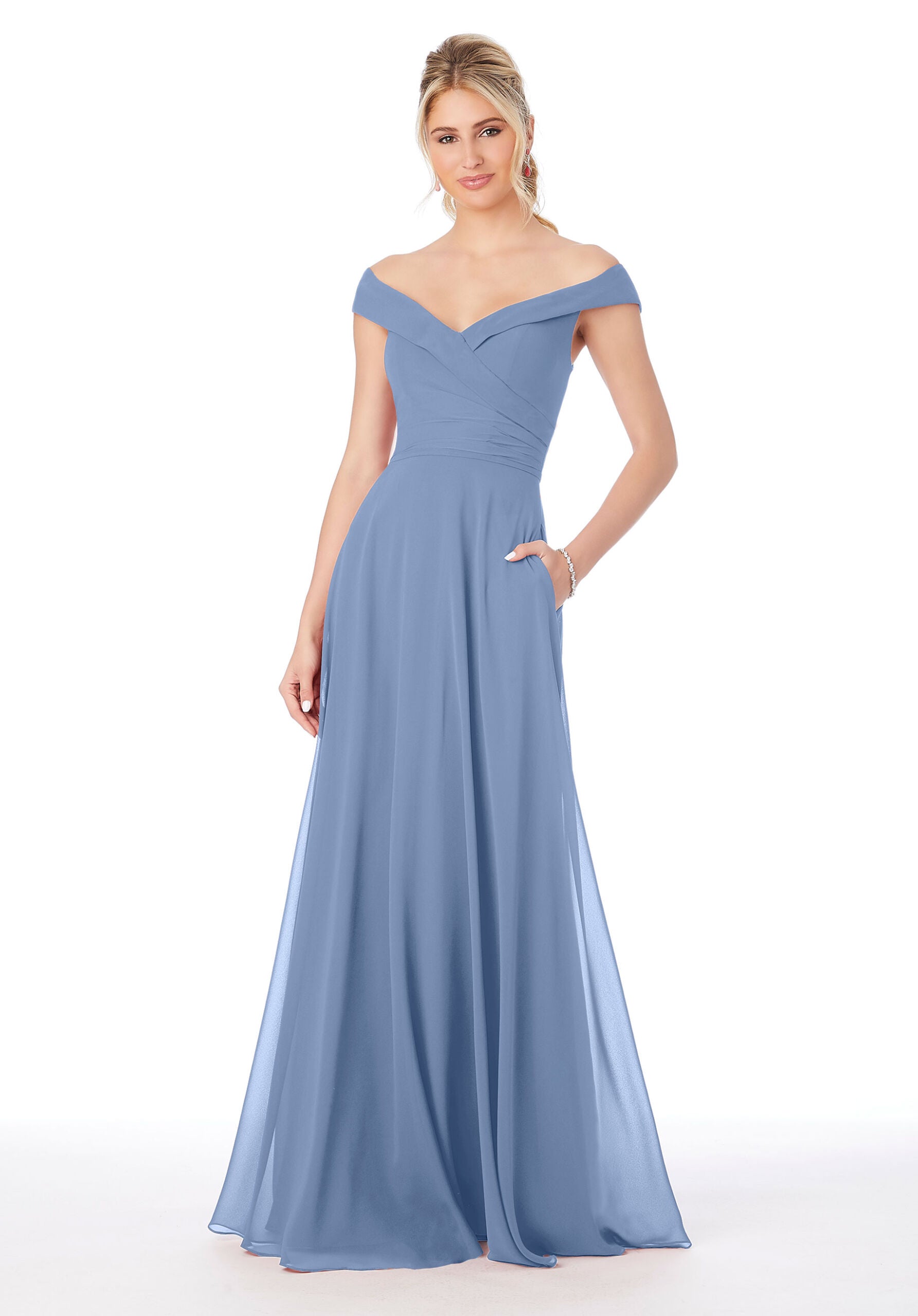 Formal Dresses Long A Line Formal Dress MGNY Madeline Gardner New York 21692 Cornflower