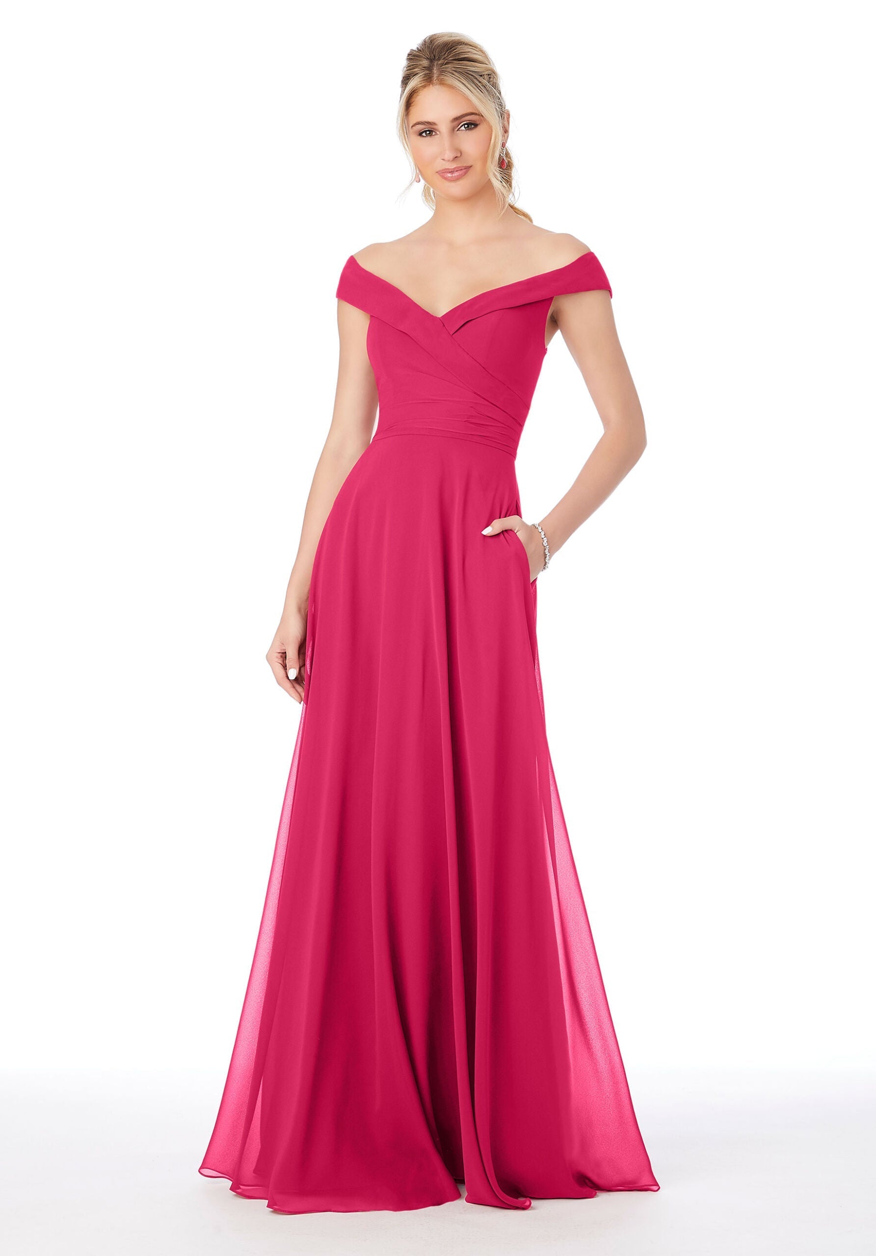 Formal Dresses Long Formal A Line Dress MGNY Madeline Gardner New York 21692 Berry