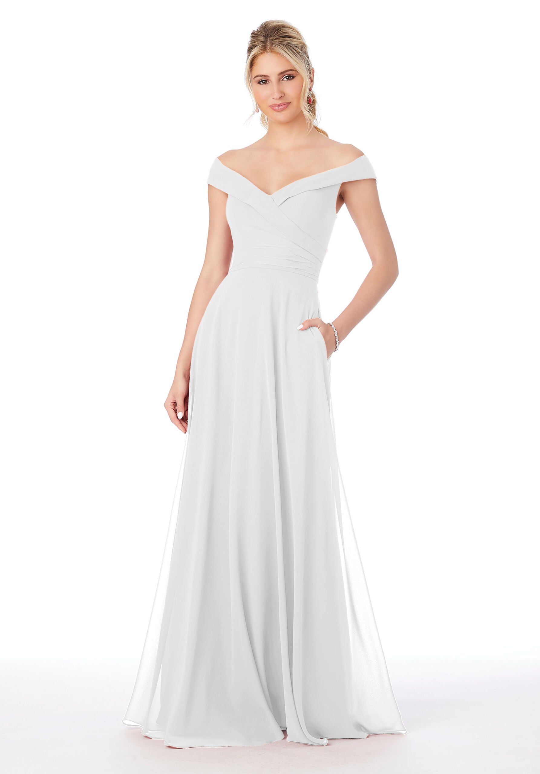 Wedding Dresses A Line Bridal Long Wedding Dress MGNY Madeline Gardner New York 21692 White
