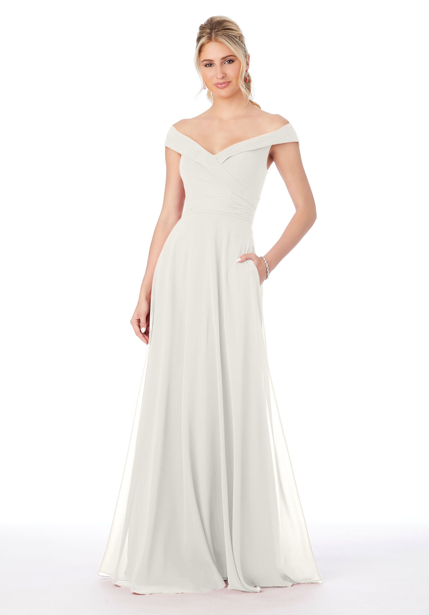 Wedding Dresses A Line Bridal Long Wedding Dress MGNY Madeline Gardner New York 21692 Ivory