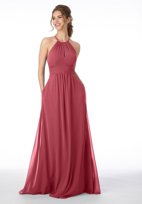 Formal Long A Line Pleated Dress MGNY Madeline Gardner New York 21695