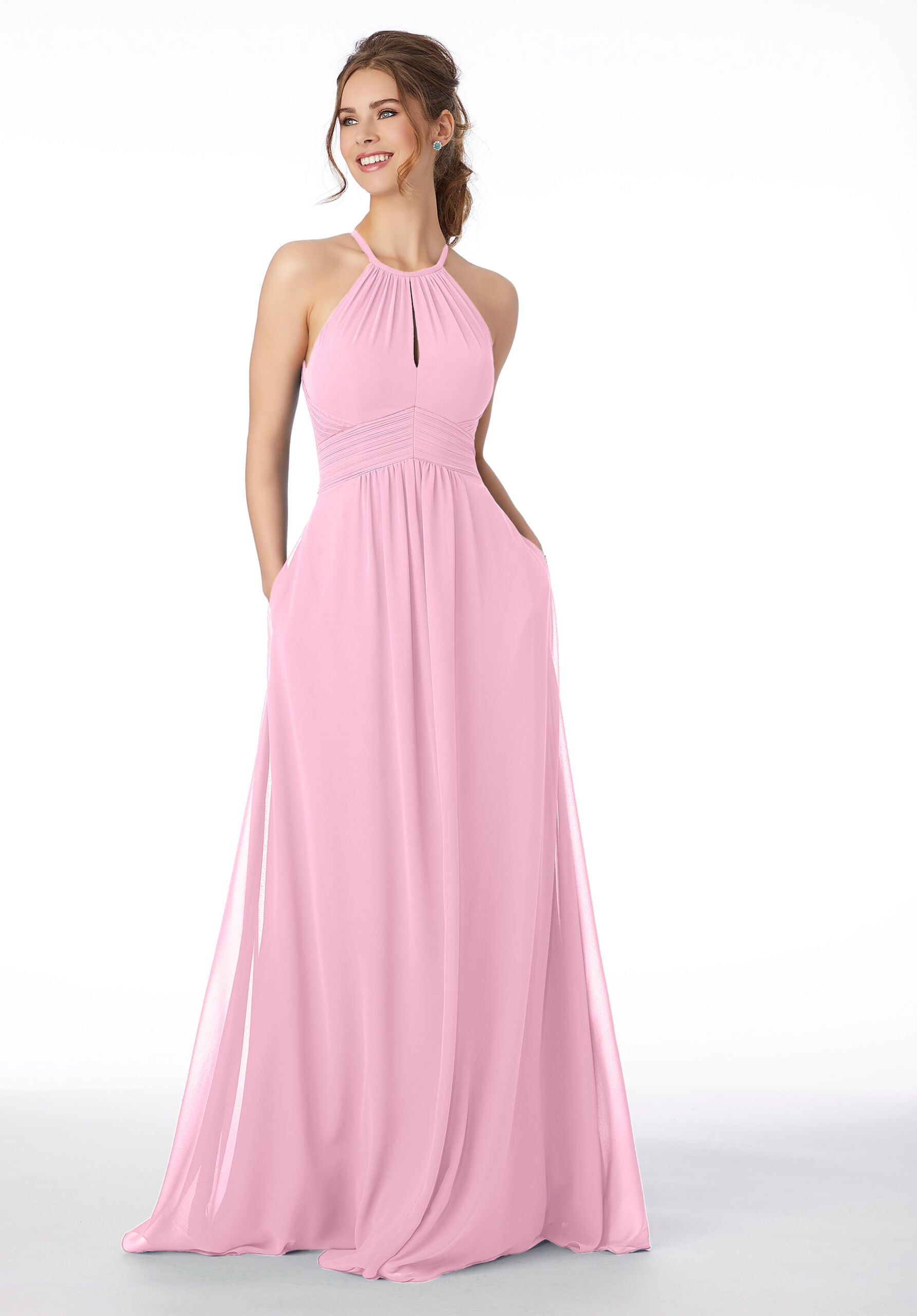 Formal Dresses Formal Long Pleated A Line Dress MGNY Madeline Gardner New York 21695 Peony