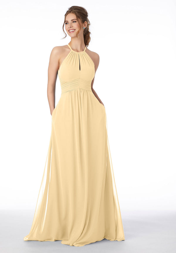 Long Formal A Line Pleated Dress MGNY Madeline Gardner New York 21695