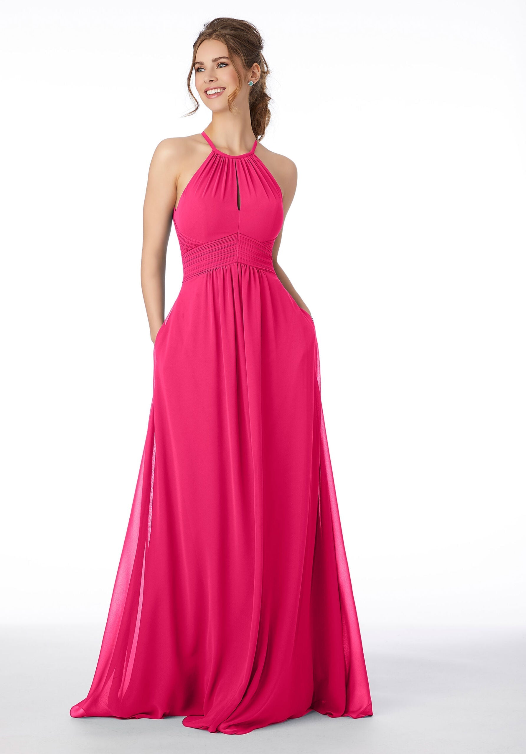 Formal Dresses Long Formal Pleated A Line Dress MGNY Madeline Gardner New York 21695 Berry