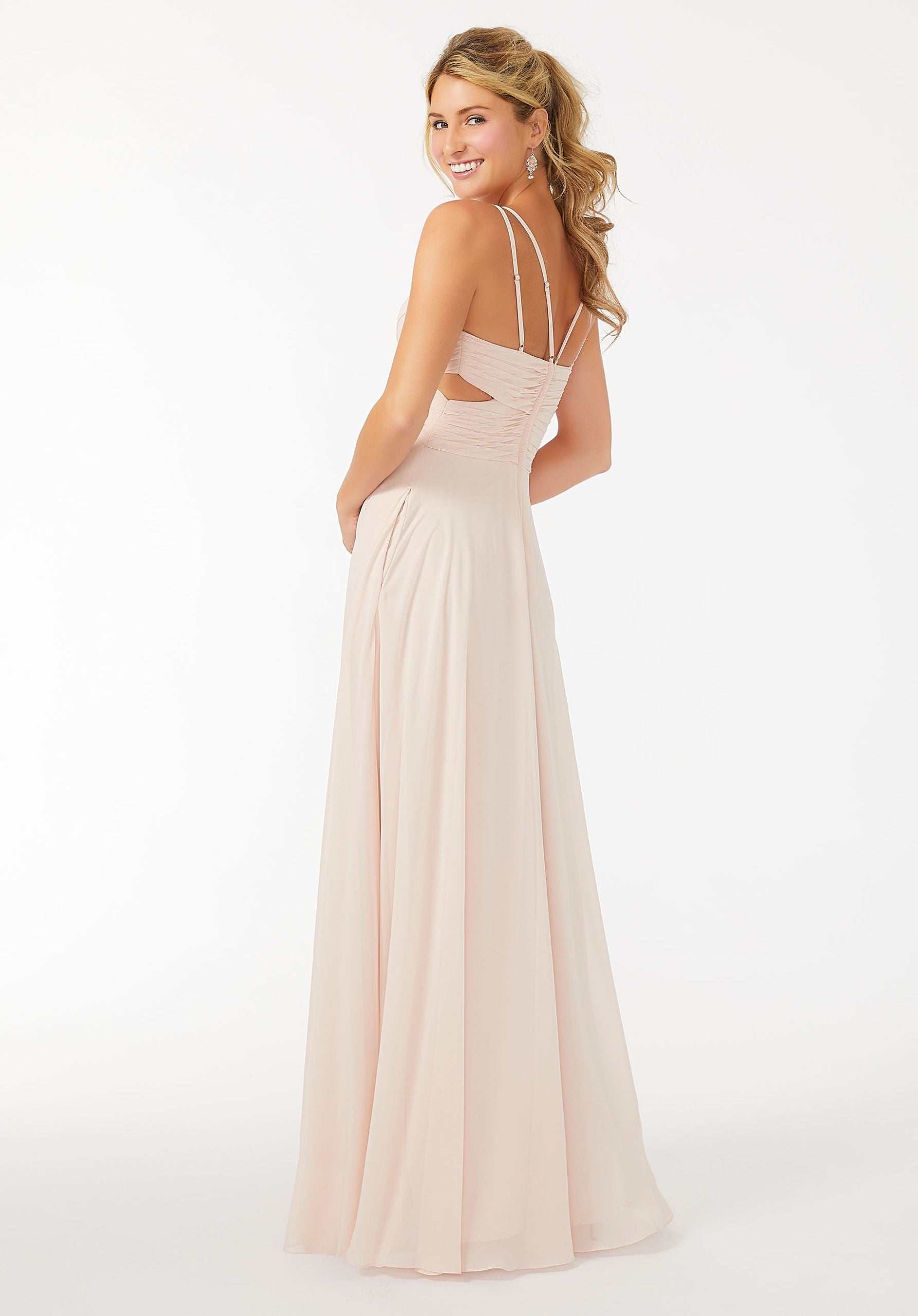 Formal Dresses A Line Evening Long Formal Pleated Dress MGNY Madeline Gardner New York 21702 Buttercream