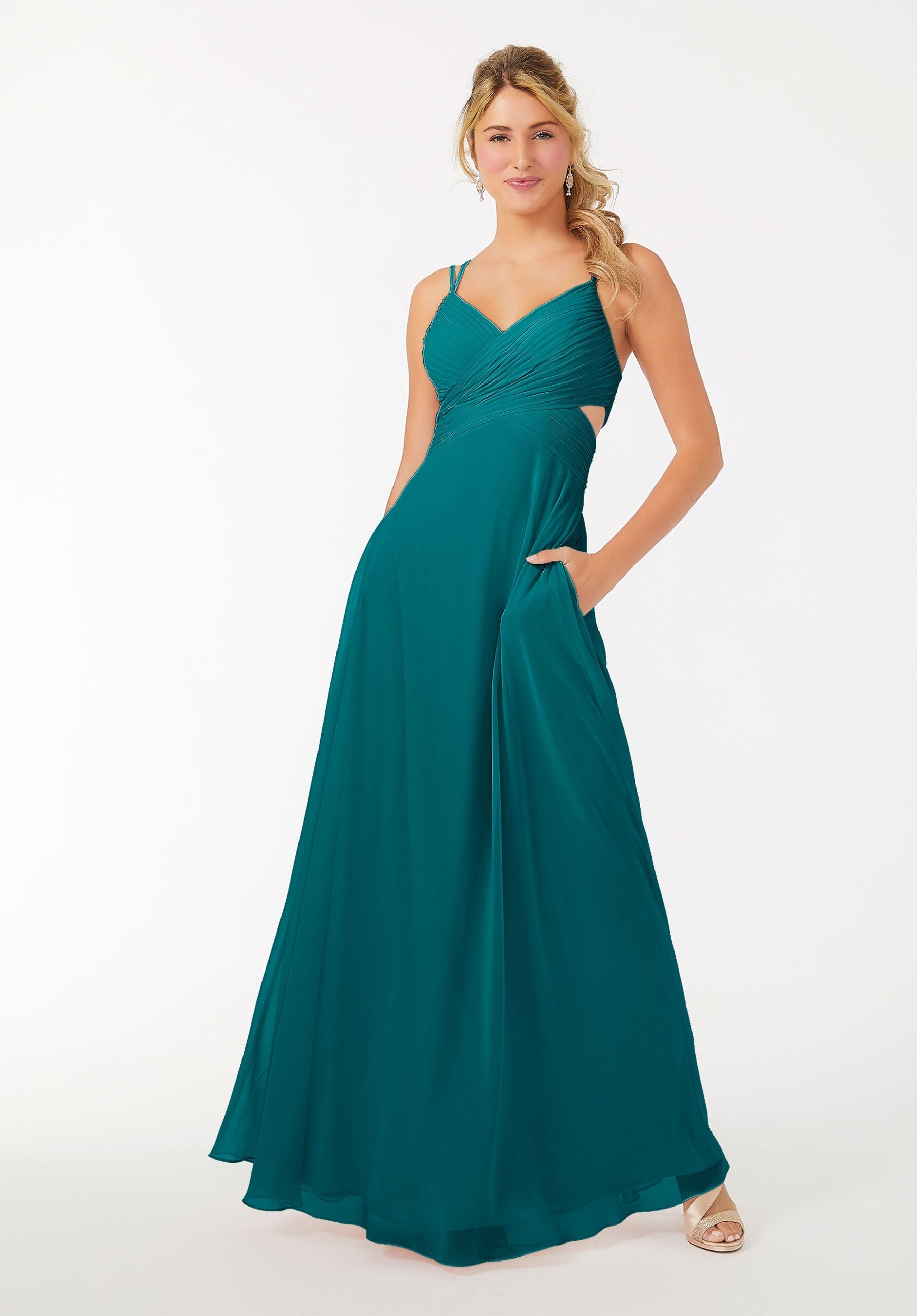 Formal Dresses Formal Long A Line Dress MGNY Madeline Gardner New York 21702 Teal