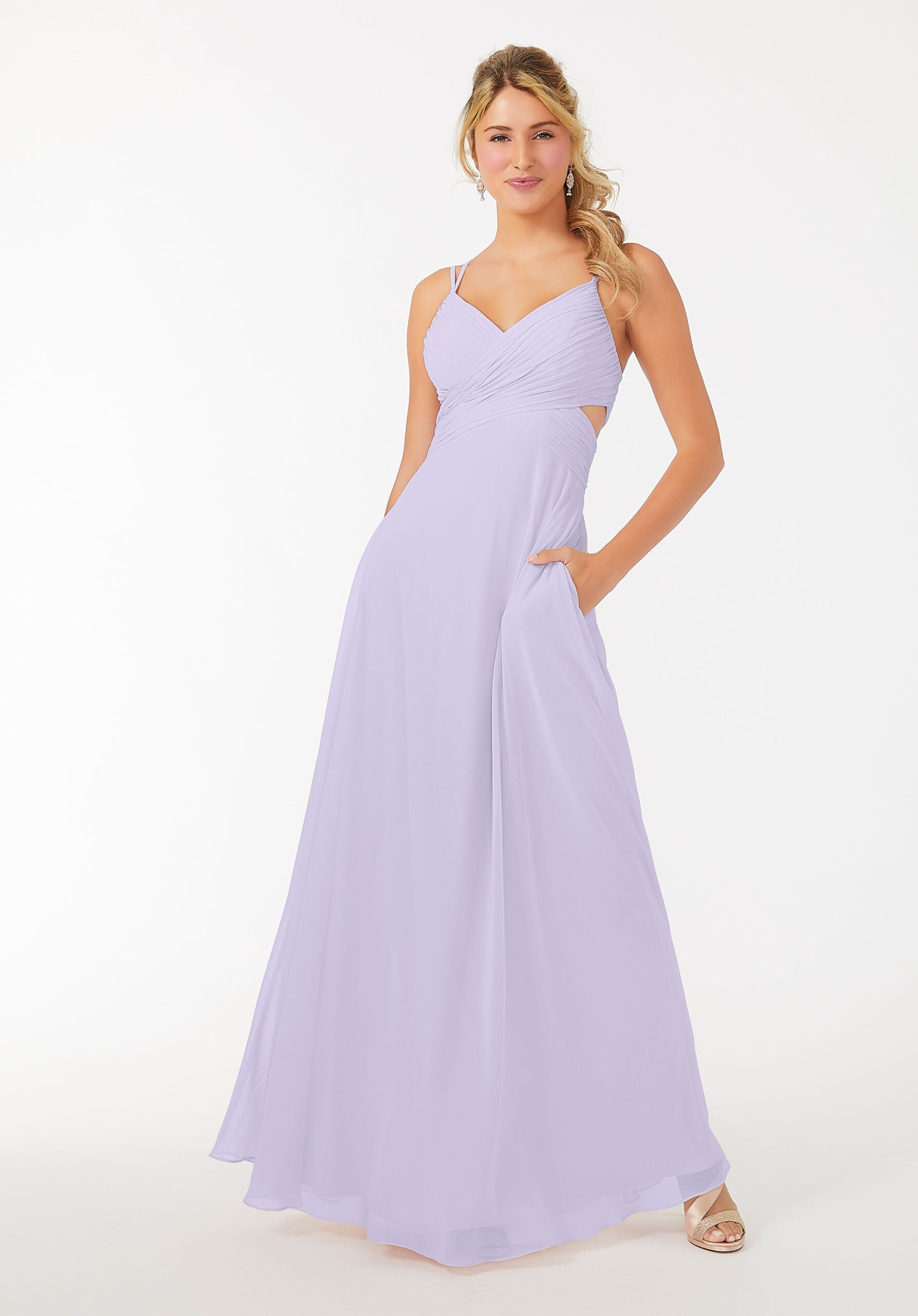 Formal Dresses A Line Long Formal Pleated Dress MGNY Madeline Gardner New York 21702 Violet