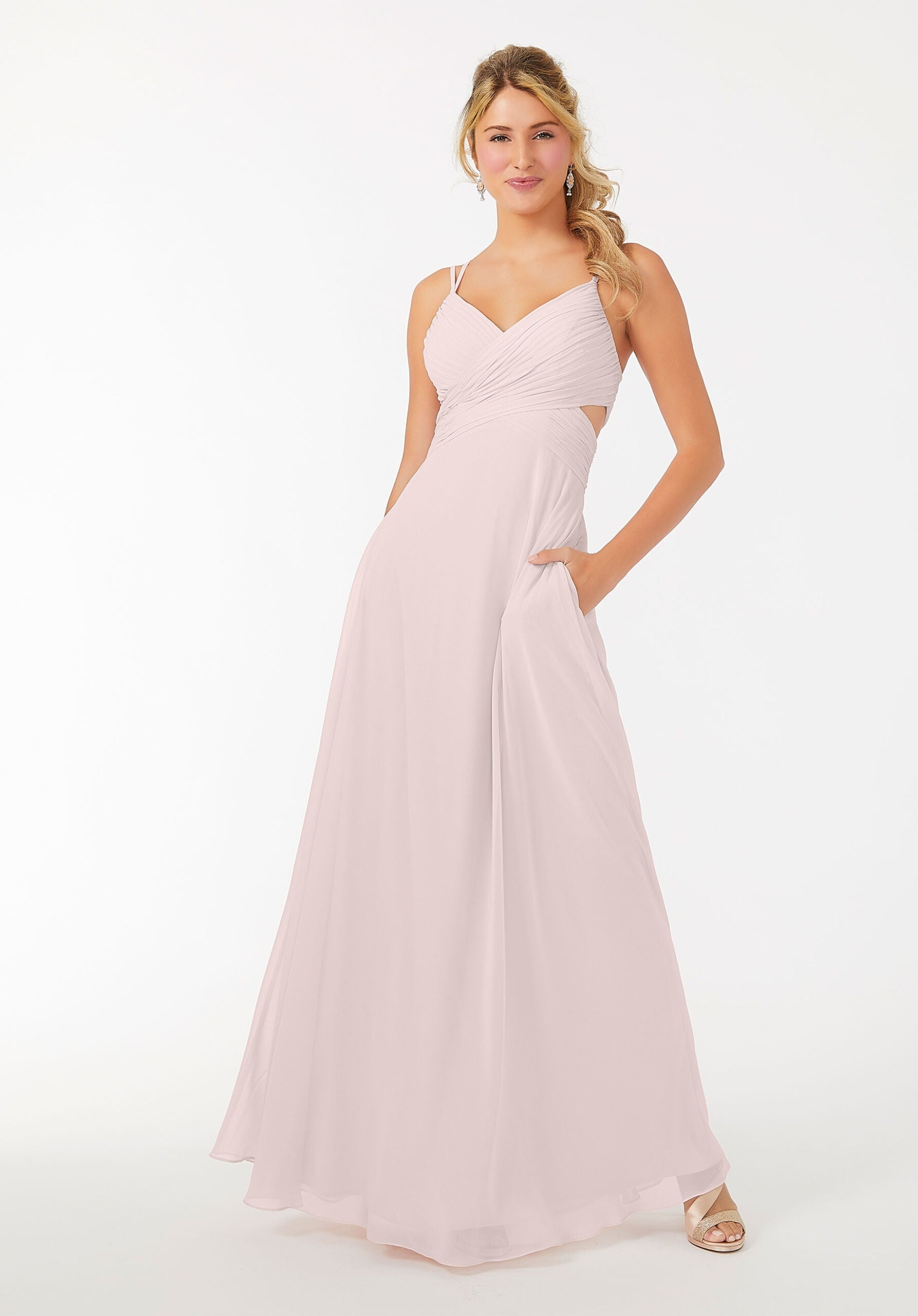 Formal Dresses Formal A Line Long Evening Pleated Dress MGNY Madeline Gardner New York 21702 Dew Drop