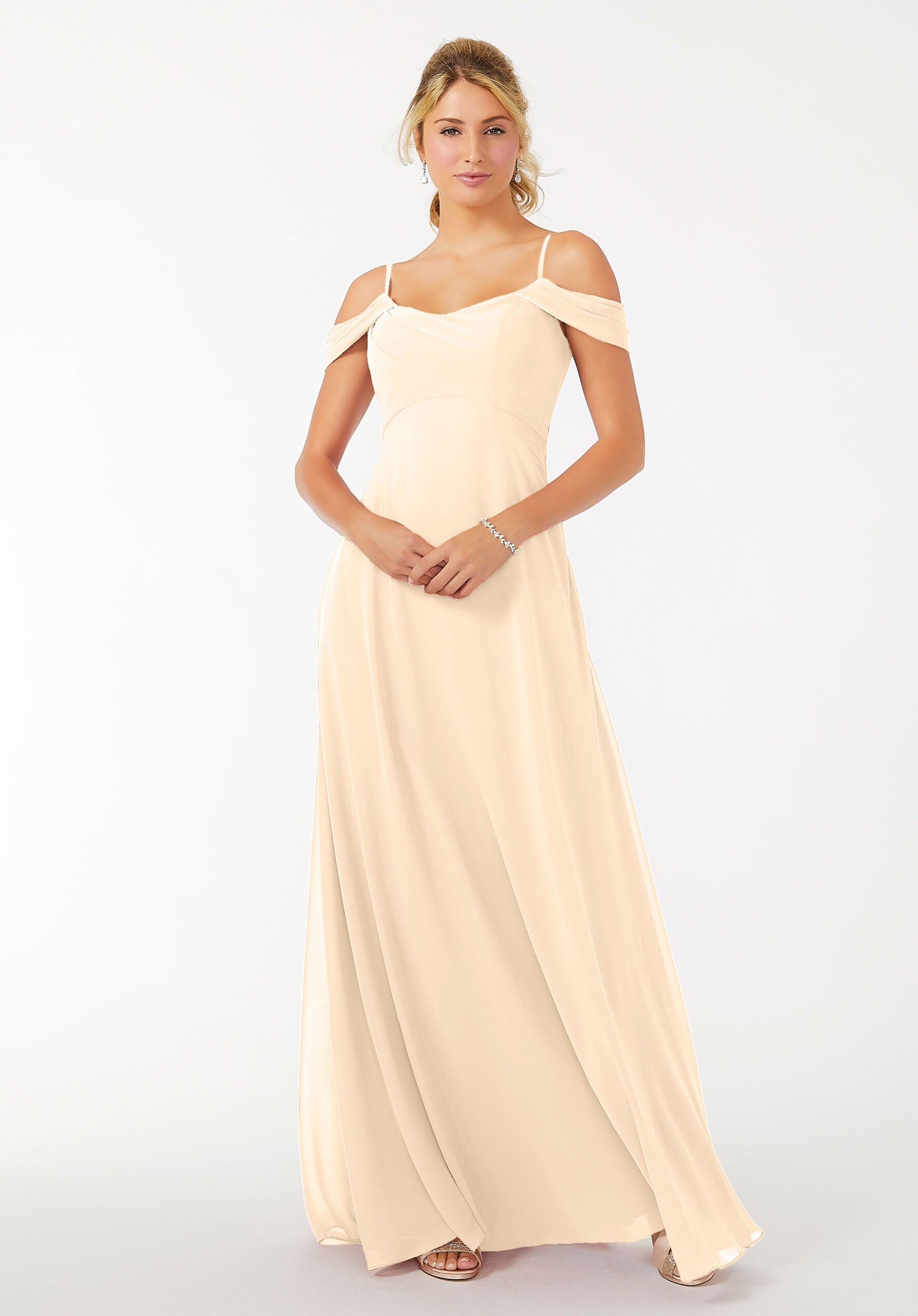 Formal Dresses Long Formal Evening A Line Dress MGNY Madeline Gardner New York 21703 Buttercream